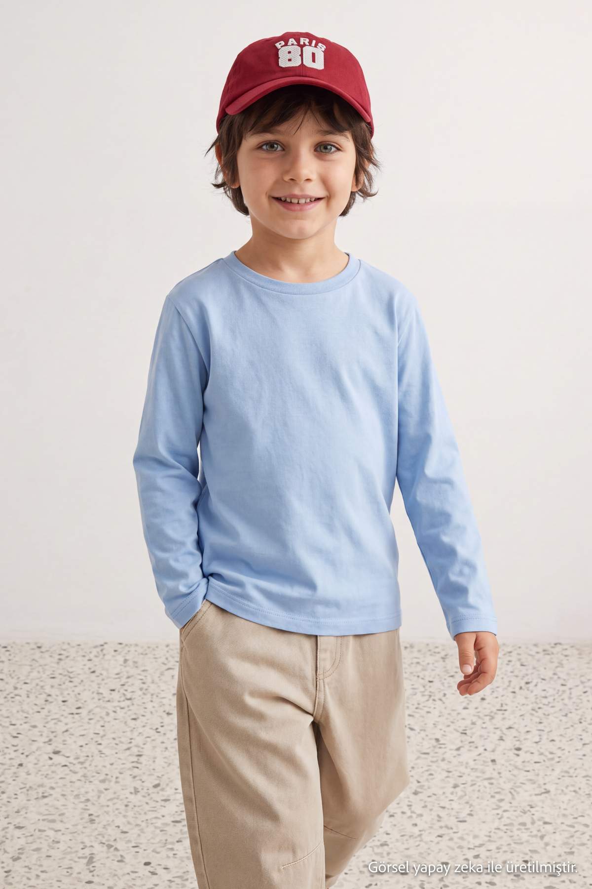 Boys' Navy, Green & Ecru 3-Pack Basic Cotton T-Shirts