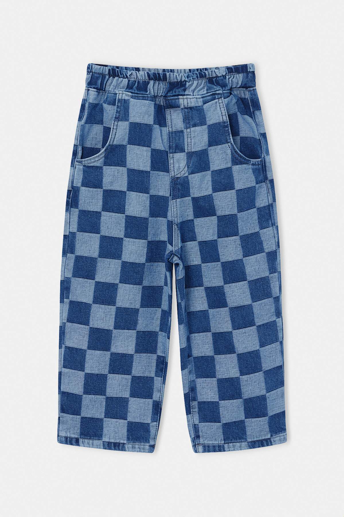 Boys' Blue Checkerboard Jeans