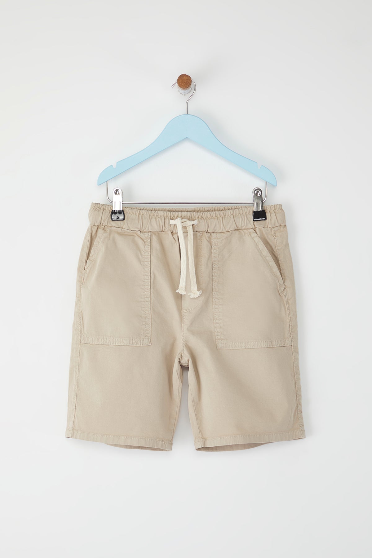 Boys' Beige Cotton Pocket Shorts