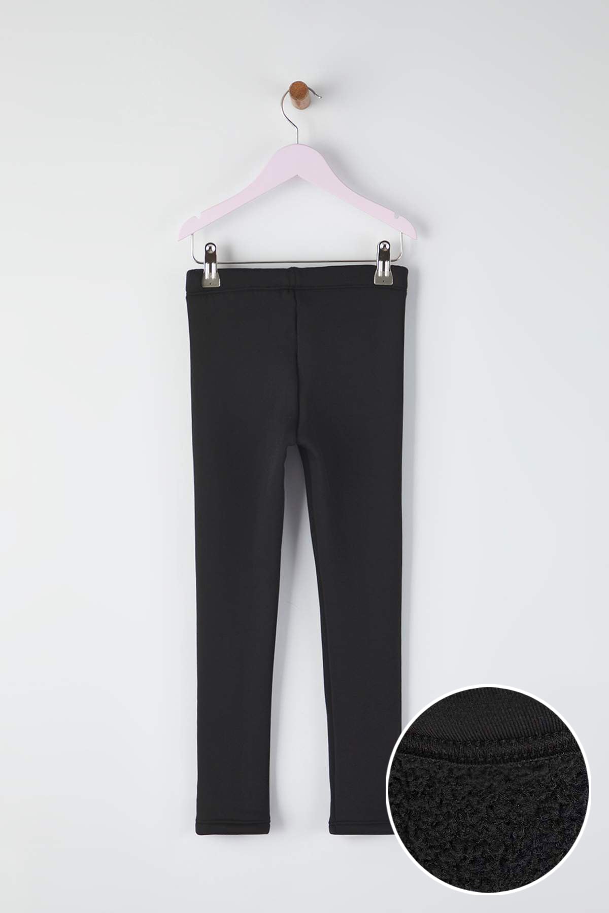 Girls' Black Fleece-Lined Leggings