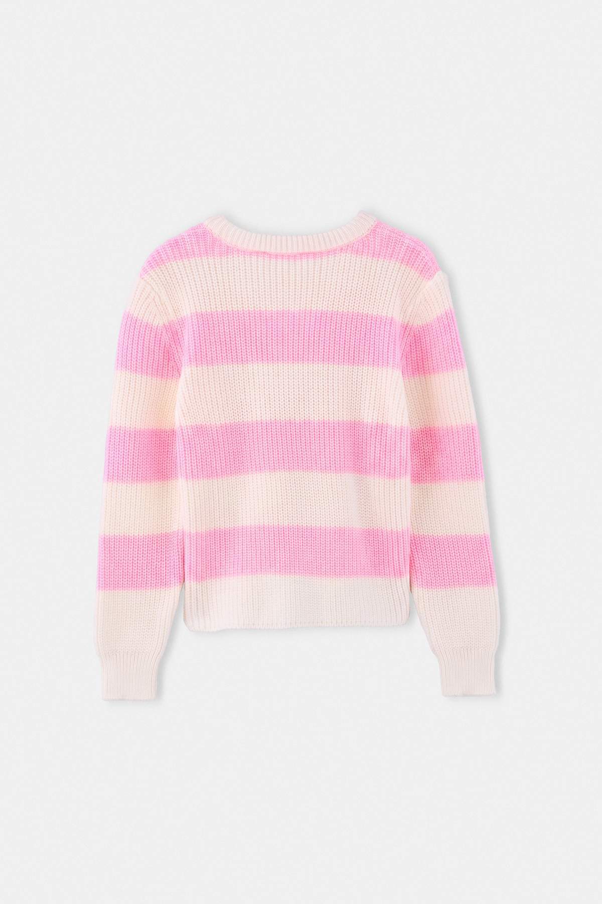 Girls' Striped Crew-Neck Knit Jumper