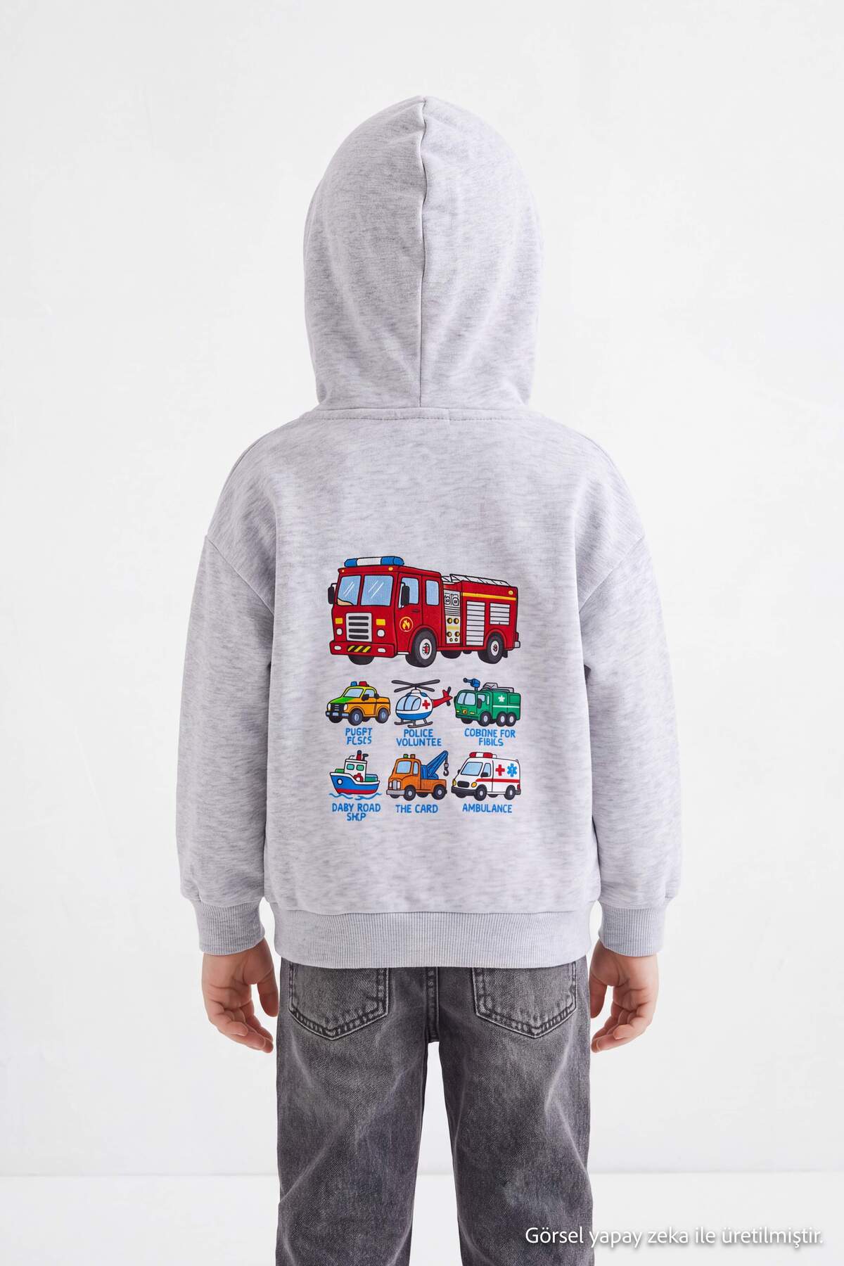 Boys' Car-Print Marl Hoodie