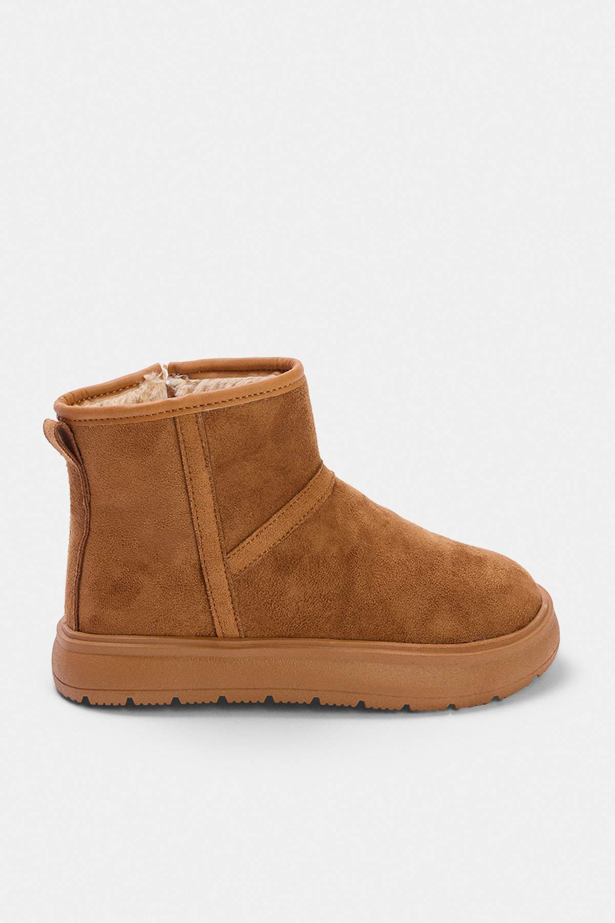 Kids' Camel Faux-Fur Lined Boots