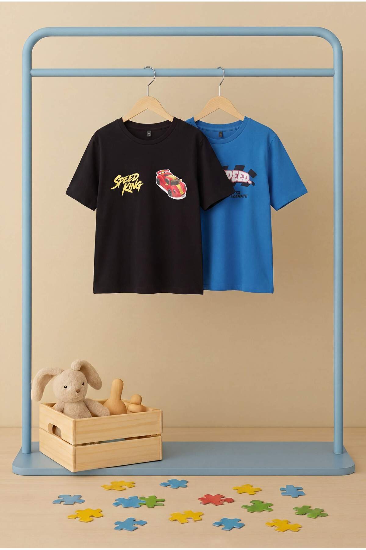 Boys' Black & Blue Printed T-Shirt 2-Pack