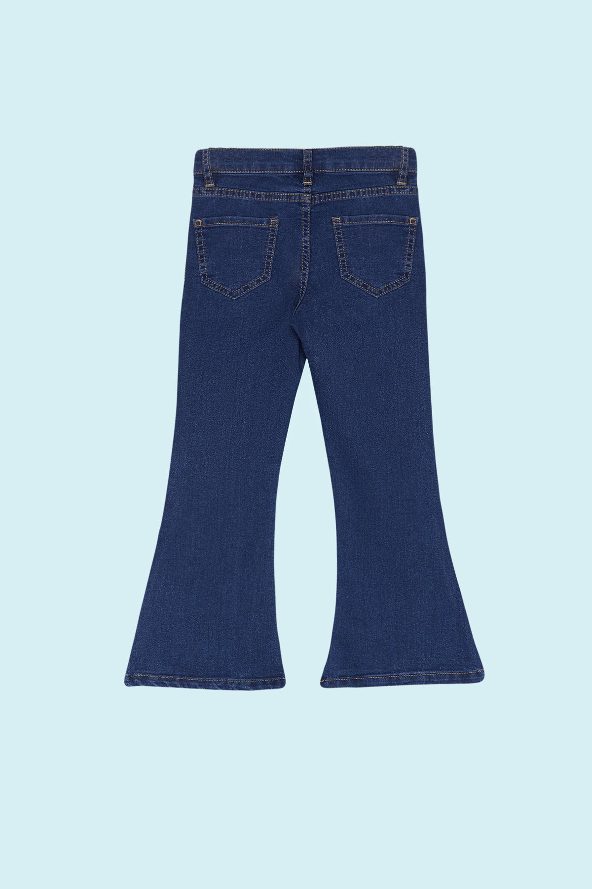 Girls' Dark Blue Flared Stretch Jeans