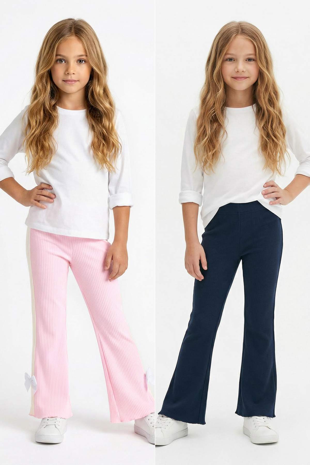 Girls' Navy & Pink Leggings 2-Pack