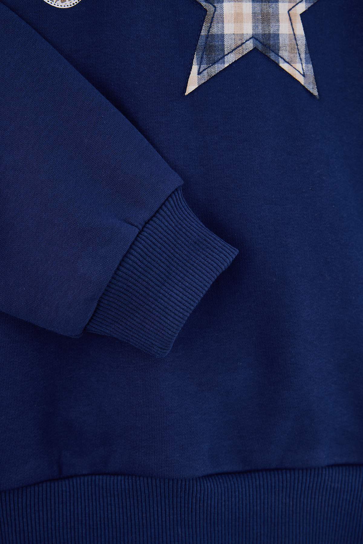 Girls' Navy Patch-Detail Crew-Neck Sweatshirt