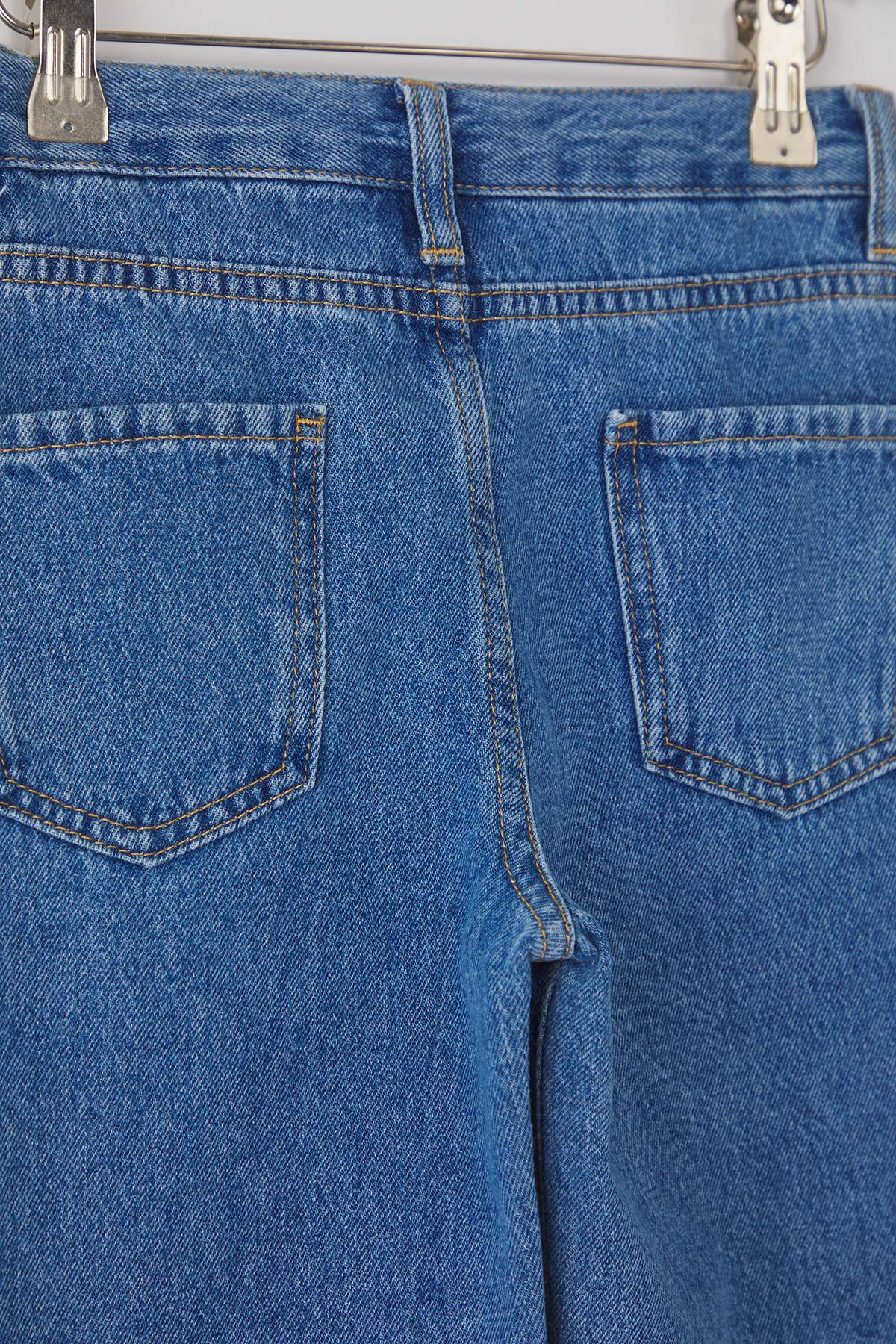Girls' Blue Star-Print Wide-Leg Denim Trousers