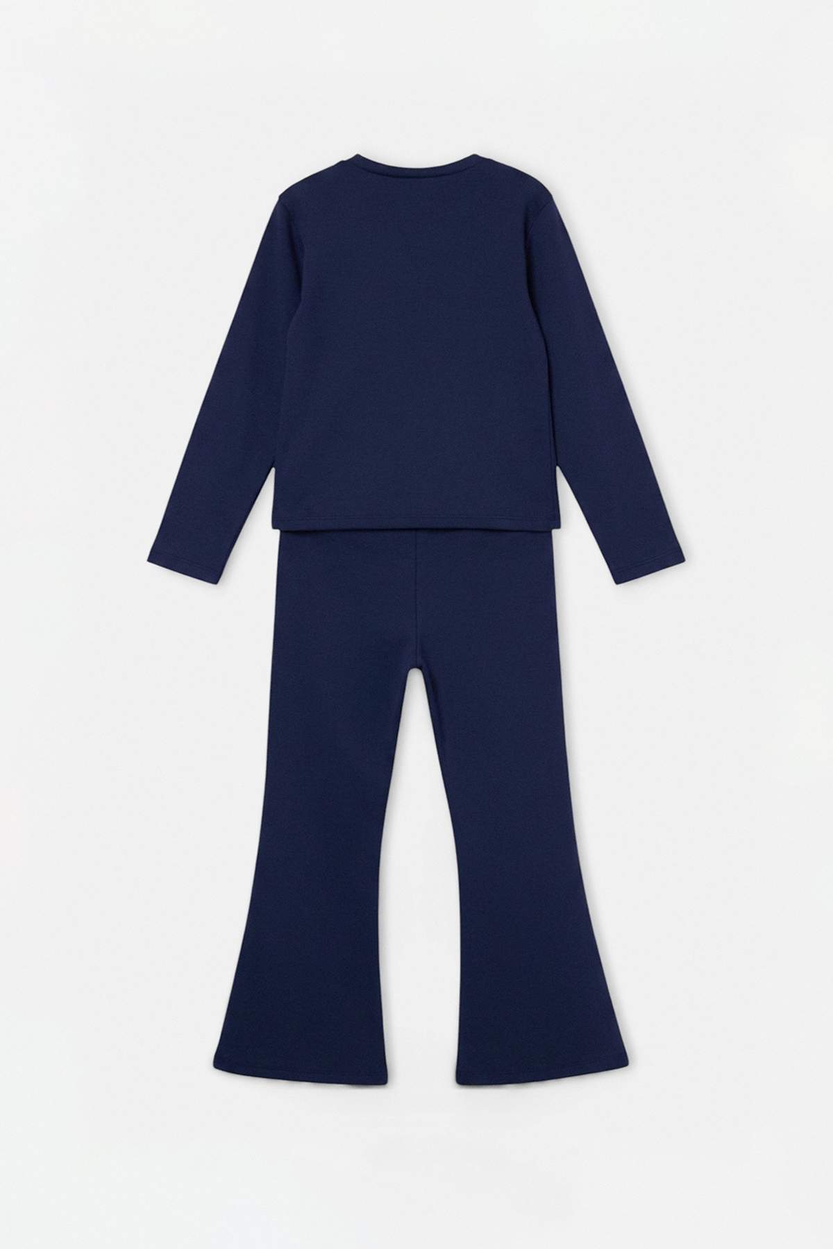 Girls' Burgundy Crew-Neck Top & Leggings Set