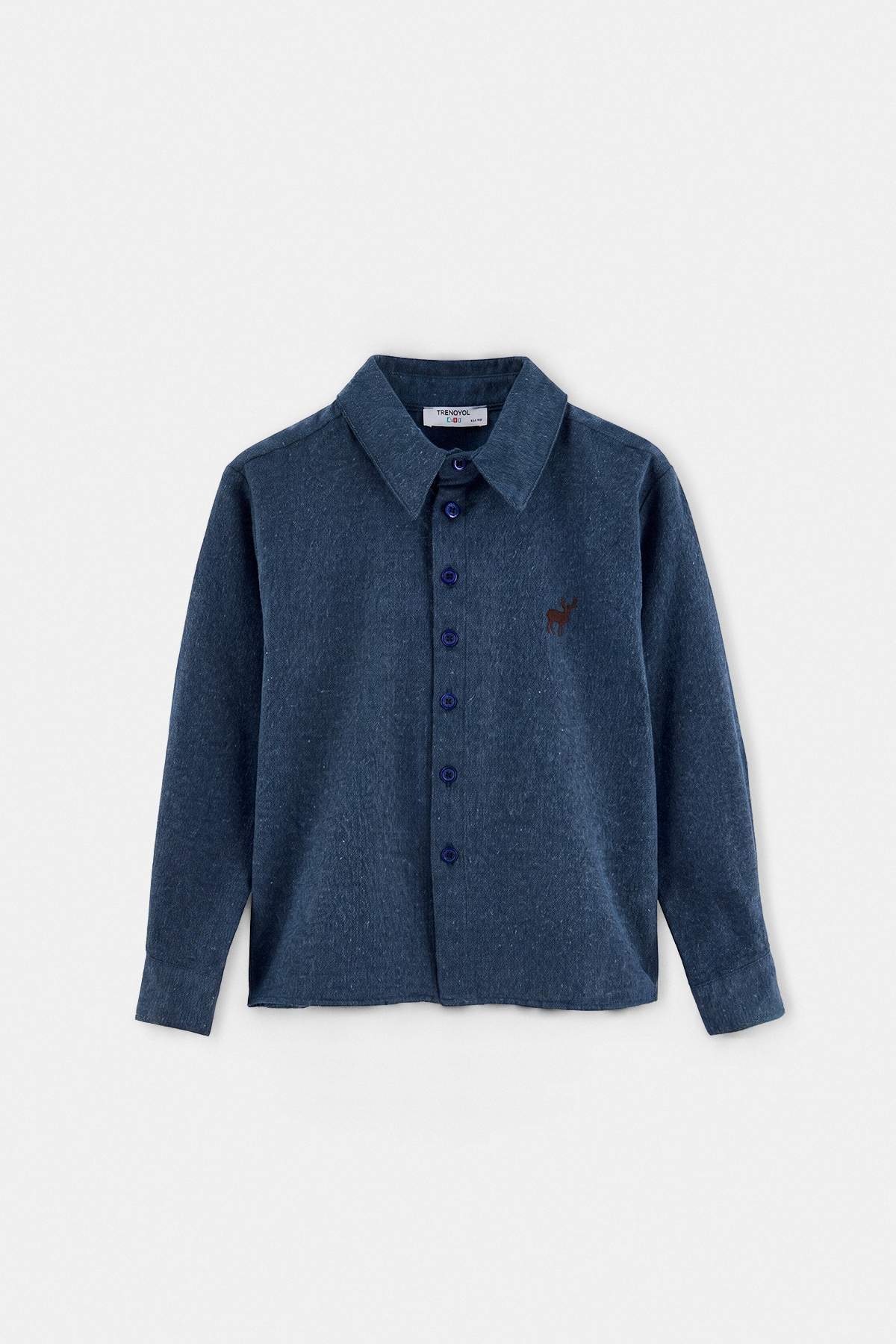 Boys' Navy Long-Sleeve Flannel Shirt