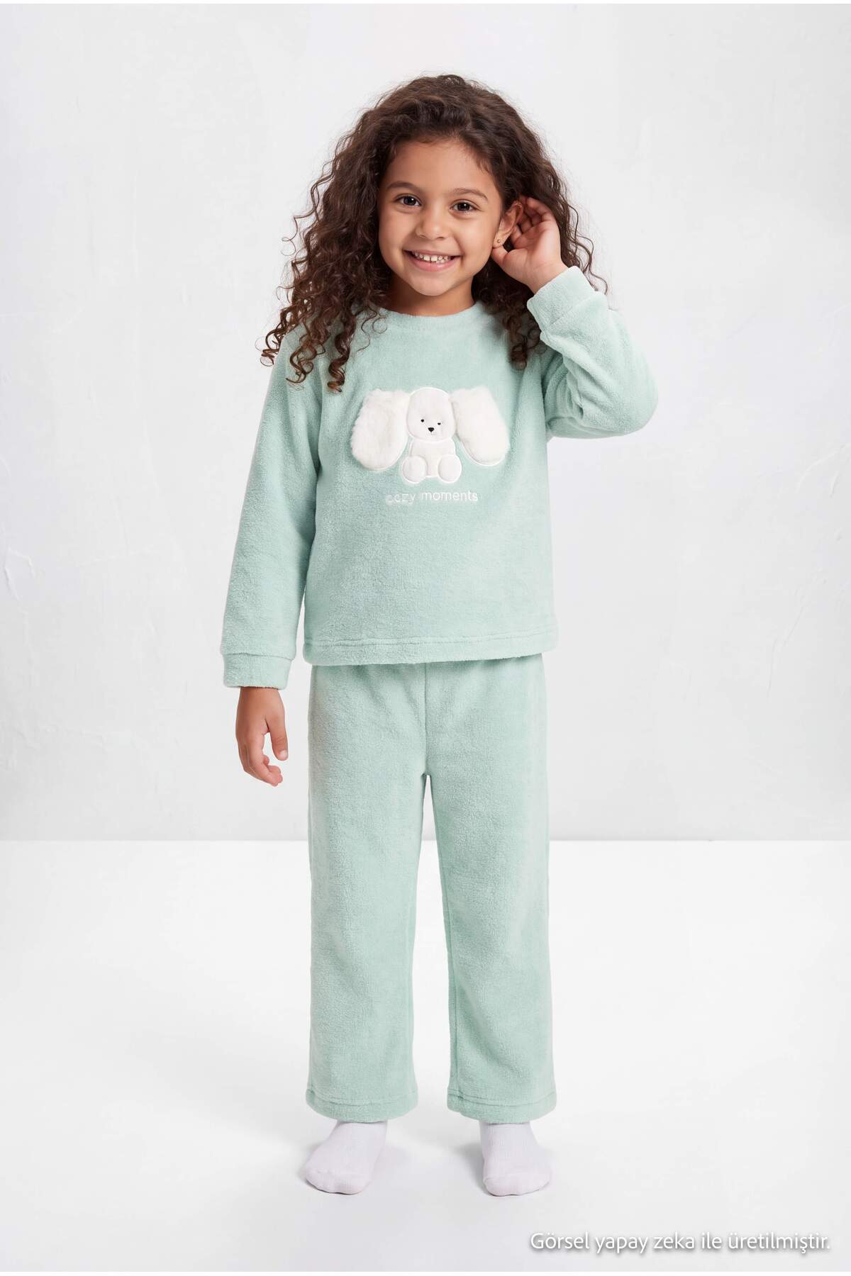 Girls' Mint Plush Bunny Pyjama Set