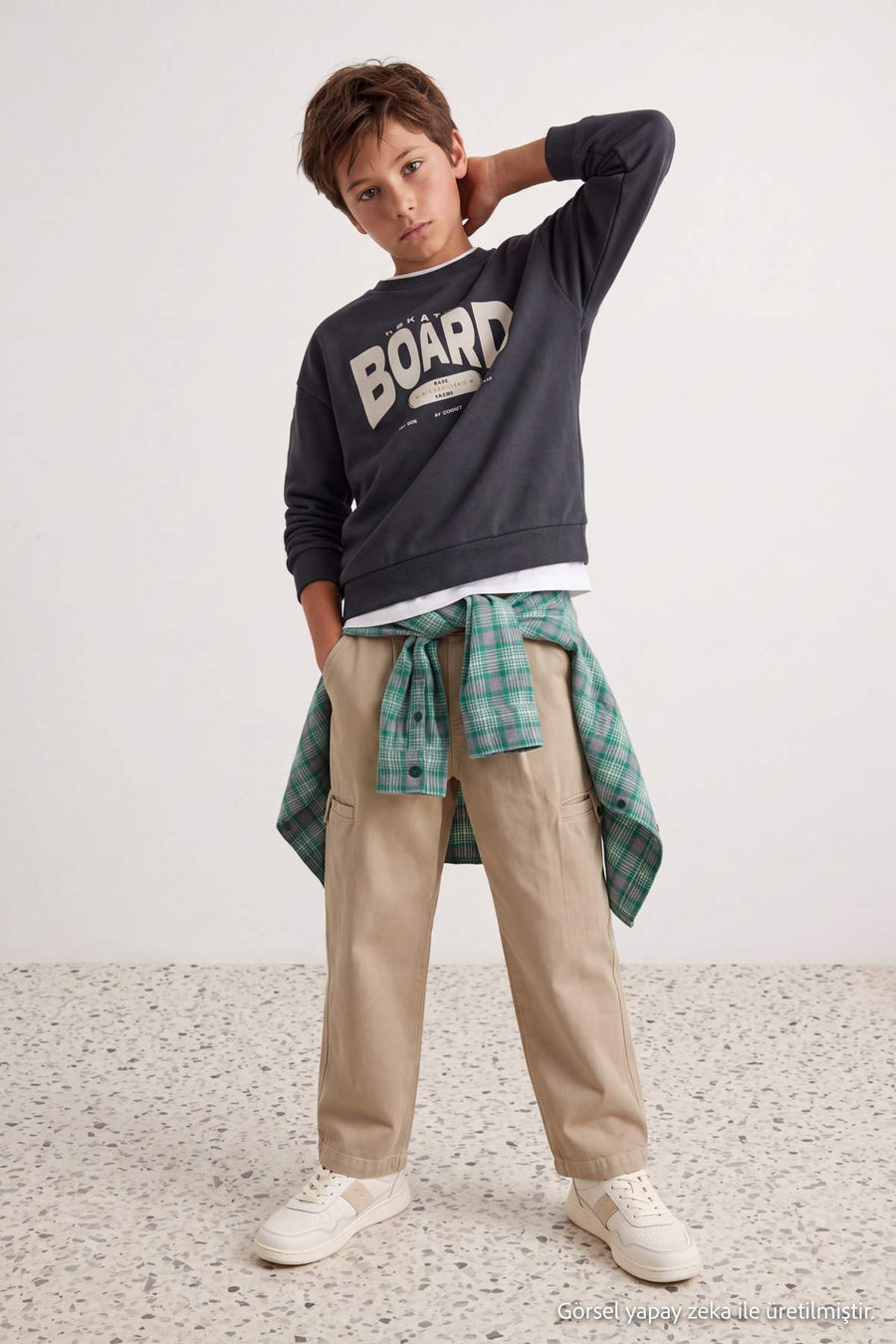 Boys' Charcoal Slogan-Print Sweatshirt