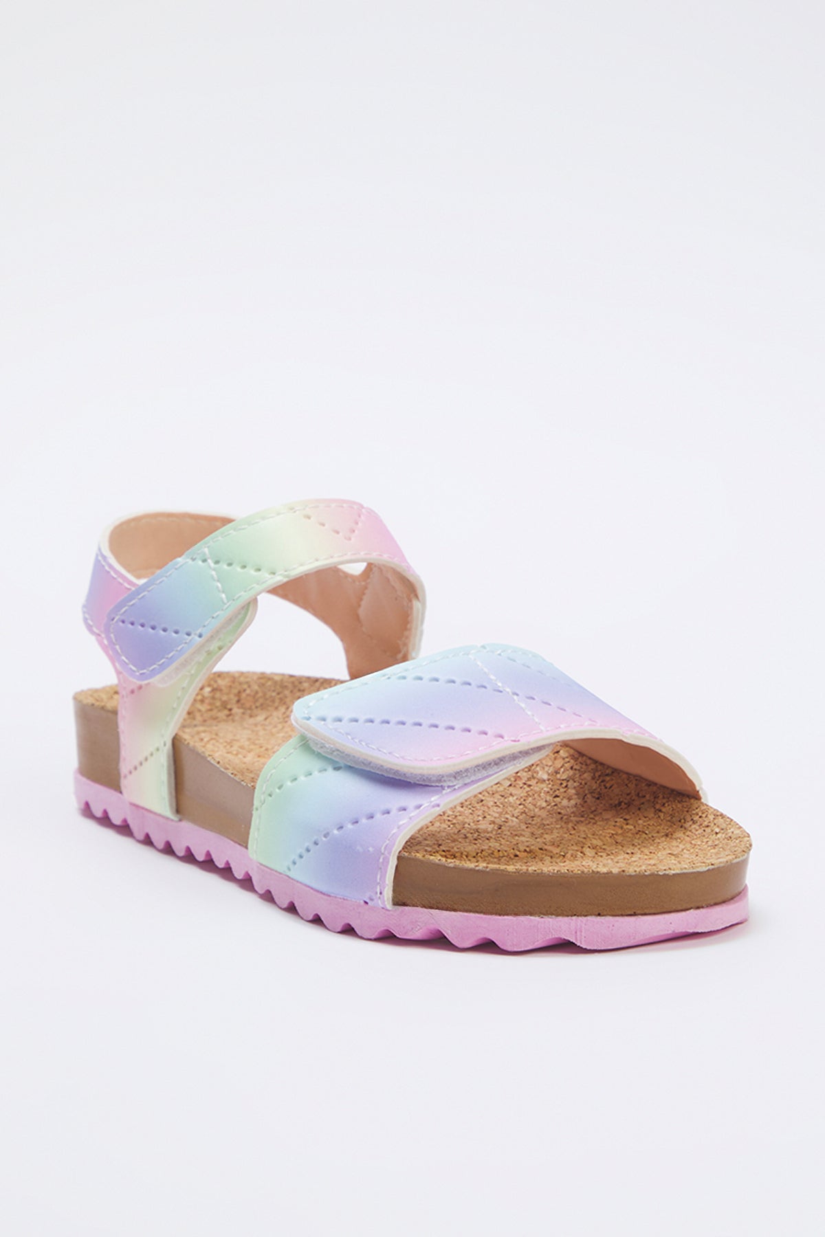 Girls' Pink Velcro-Strap Sandals