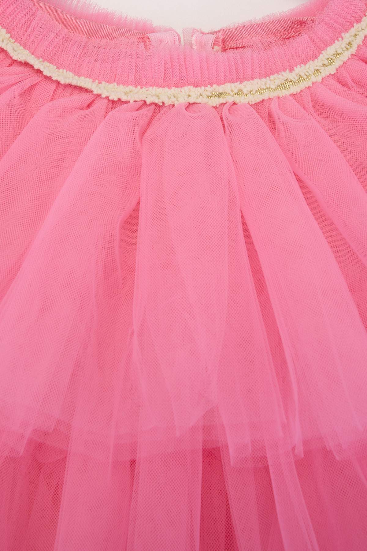 Girls' Pink Striped Midi Dress