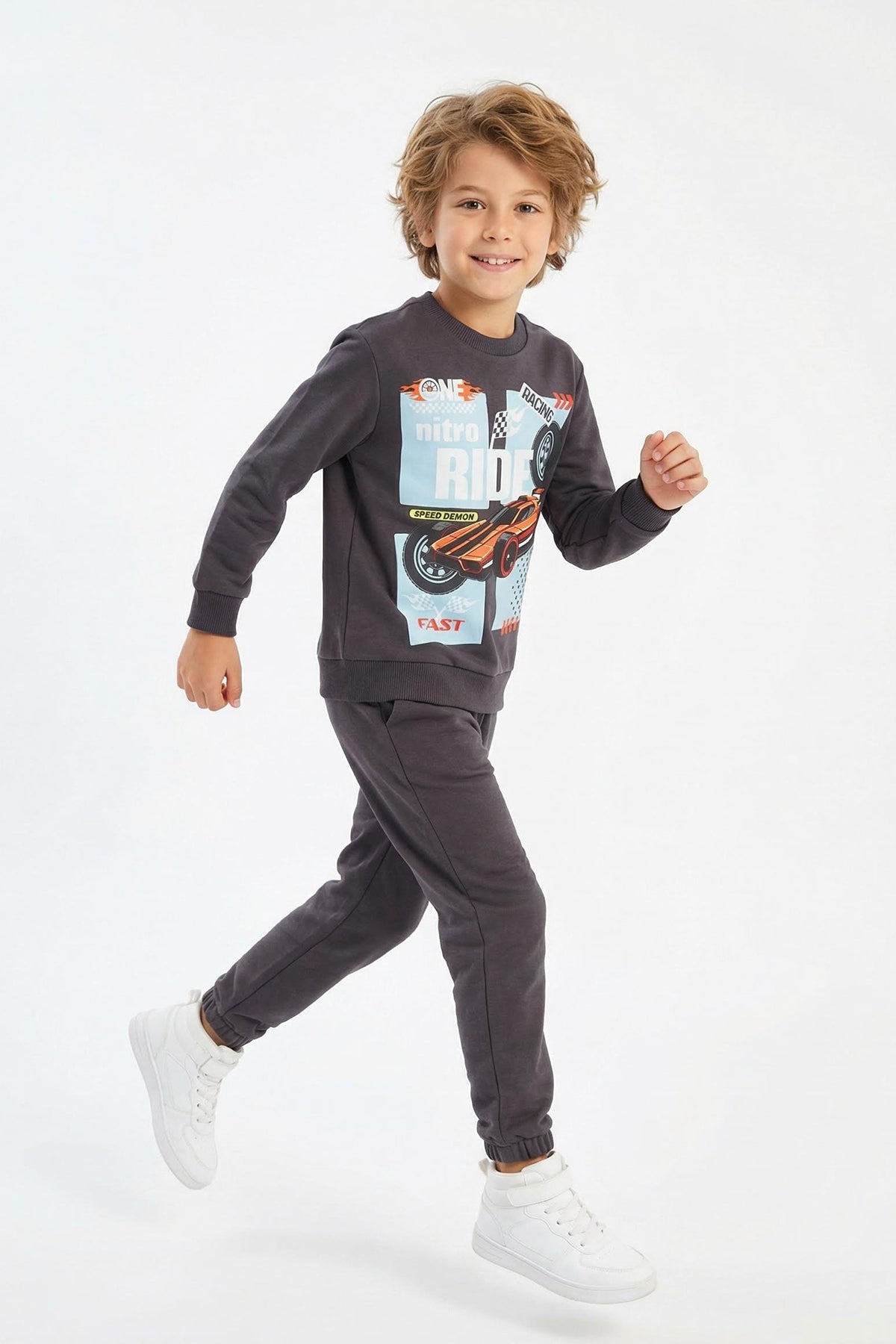 Boys' Red Printed Two-Piece Set