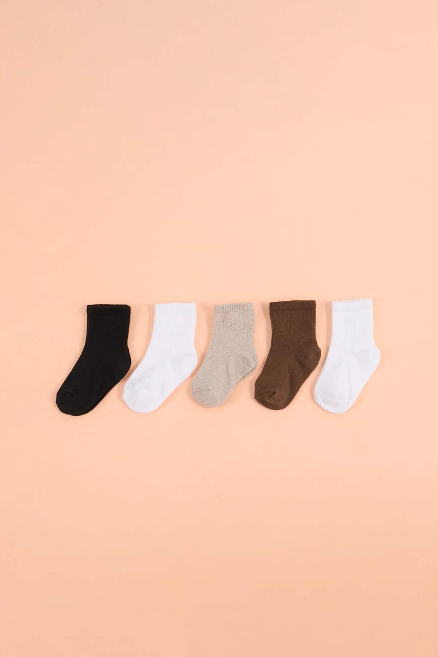Kids' Plain Neutral Socks 5-Pack
