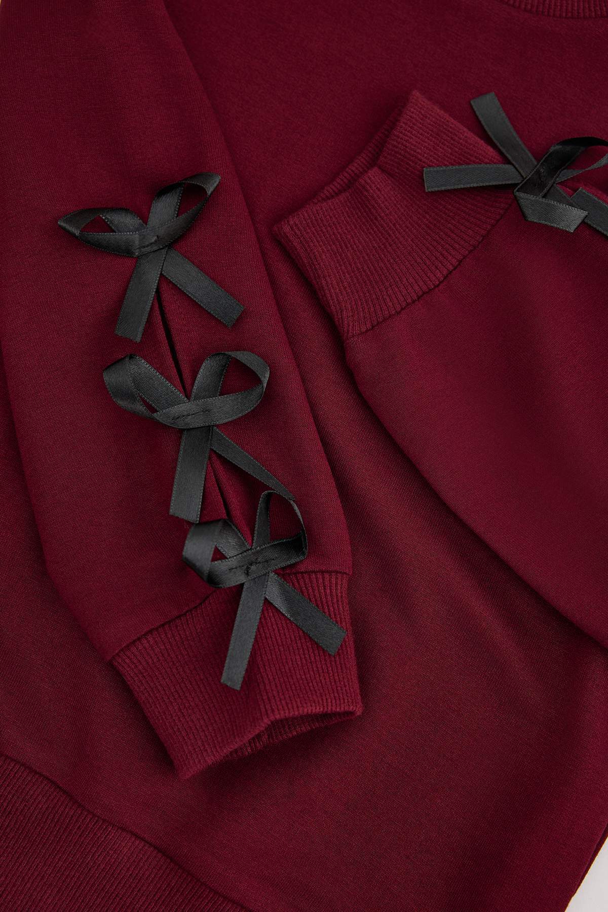 Girls' Bow-Sleeve Sweatshirt & Tiered Skirt Set
