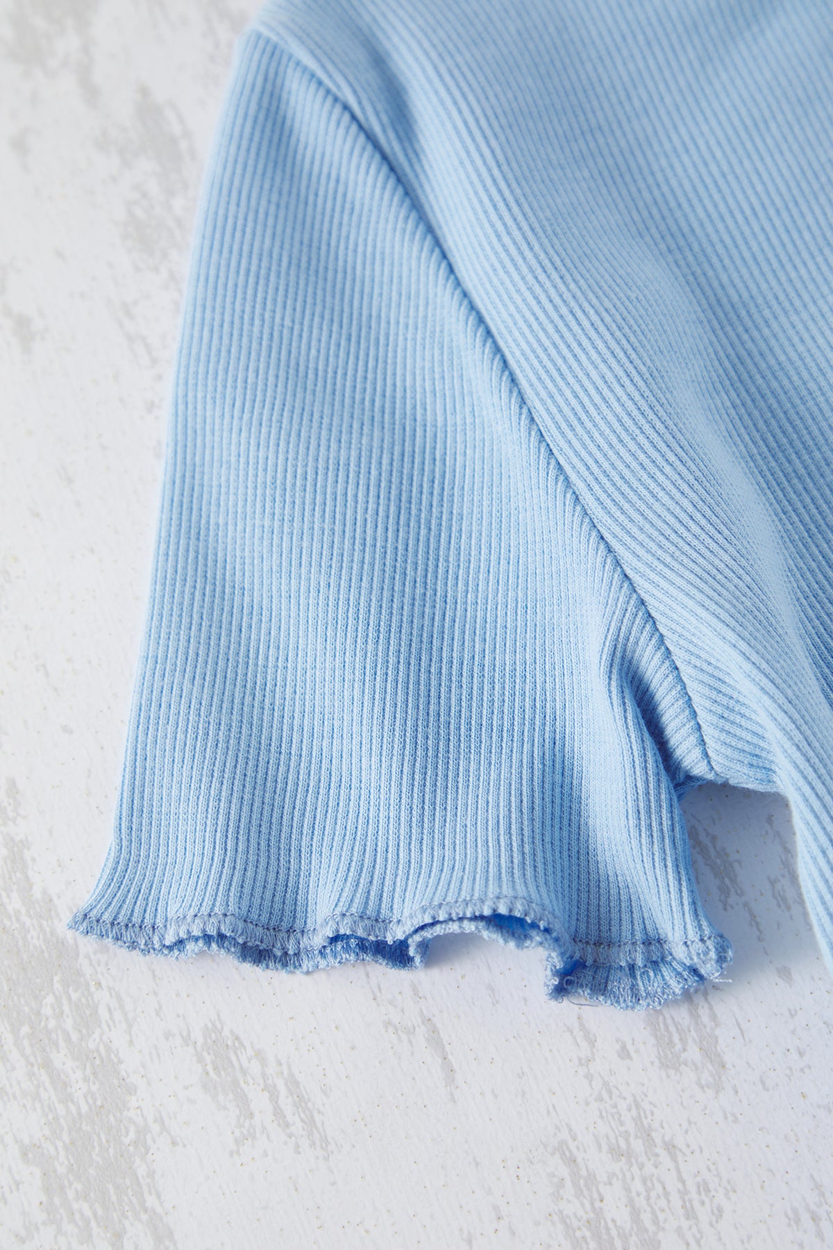 Girls' Basic Ribbed Cotton T-Shirt