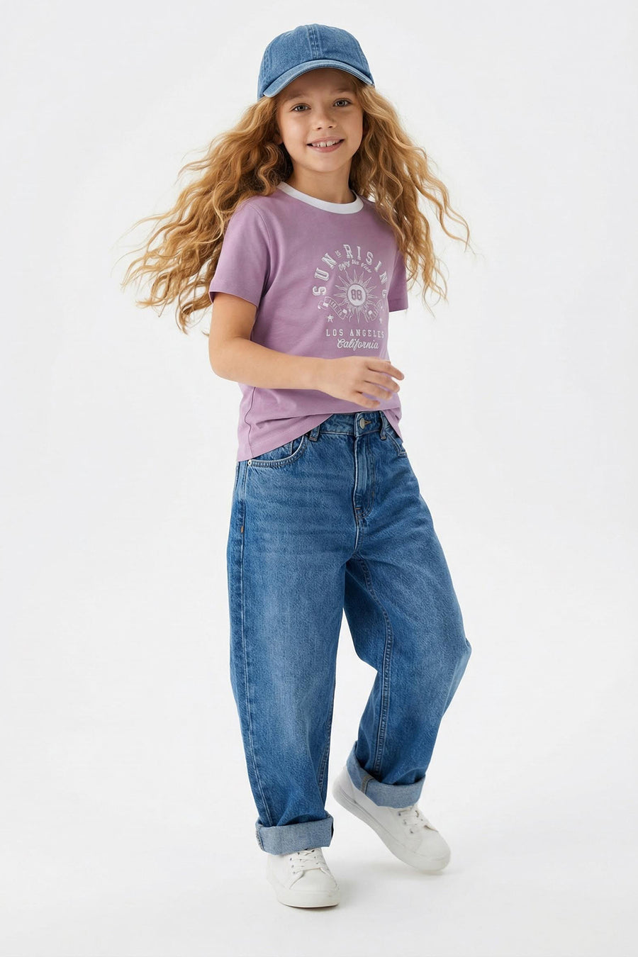 Boys' Purple Slogan-Print Cotton T-Shirt