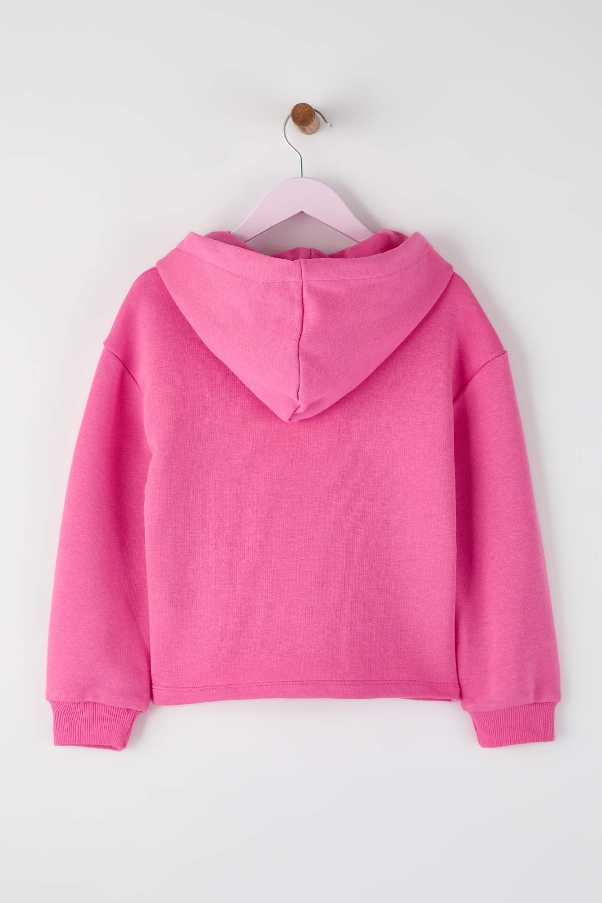 Girls' Pink Sequin-Print Thick Hoodie