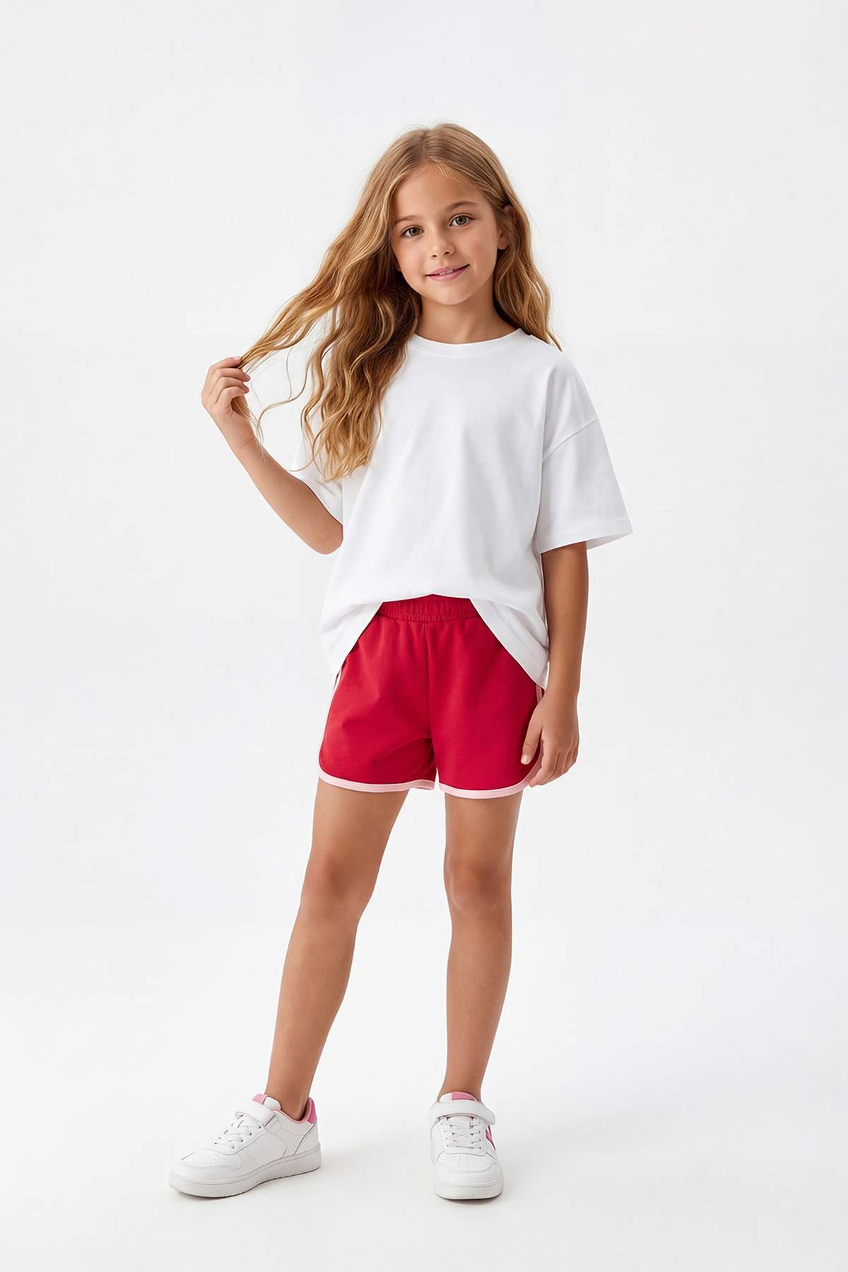 Girls' Piped Cotton Shorts 2-Pack