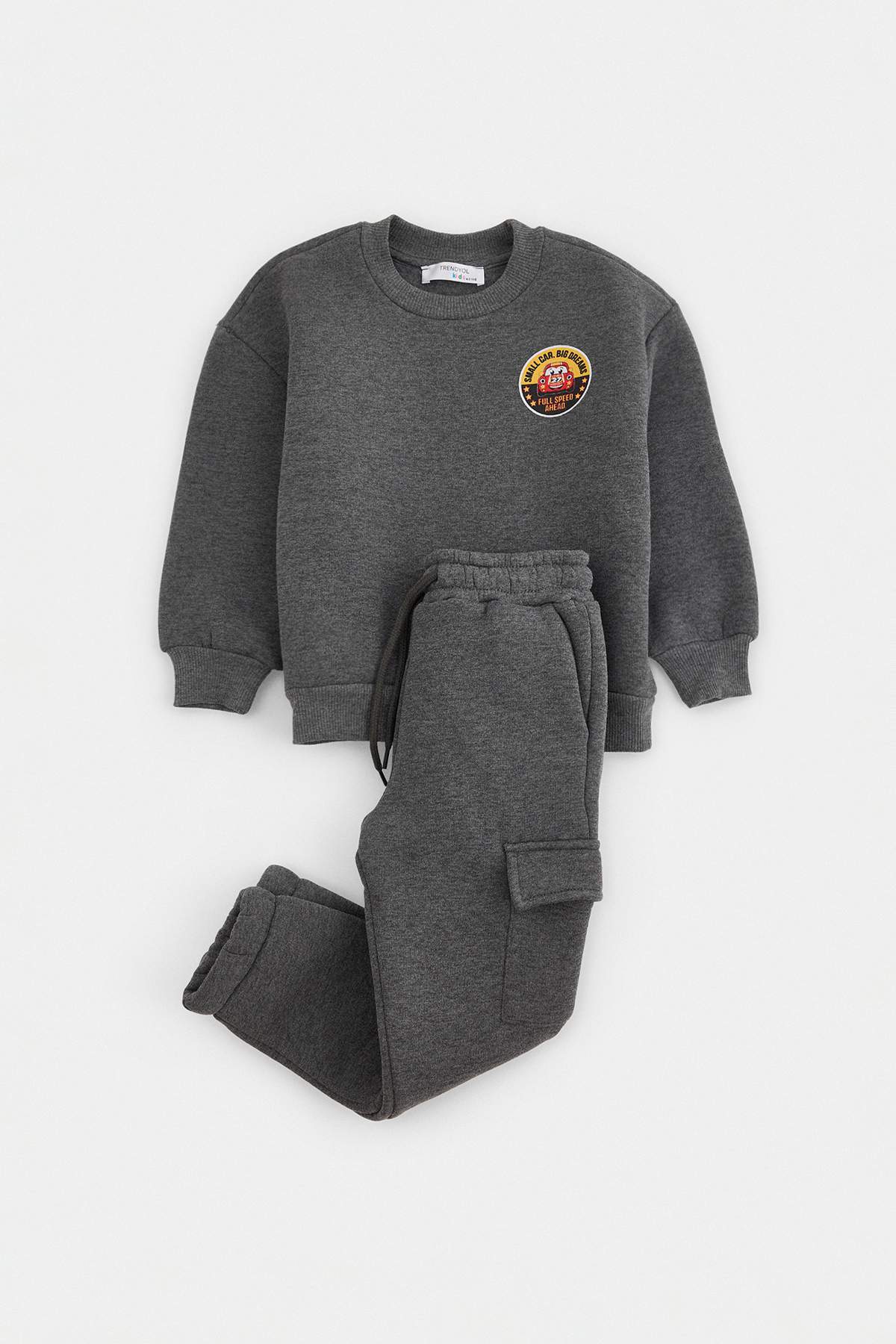 Boys' Grey Badge Sweatshirt & Cargo Jogger Set