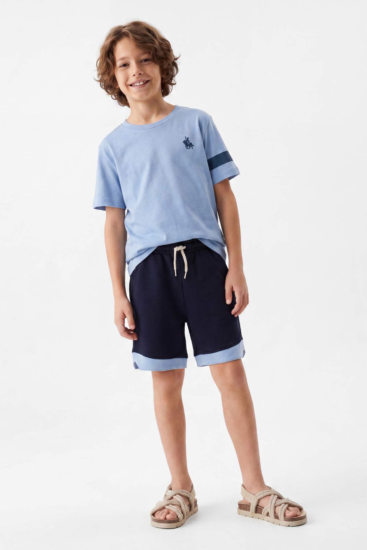 Boys' Embroidered T-Shirt & Shorts Set