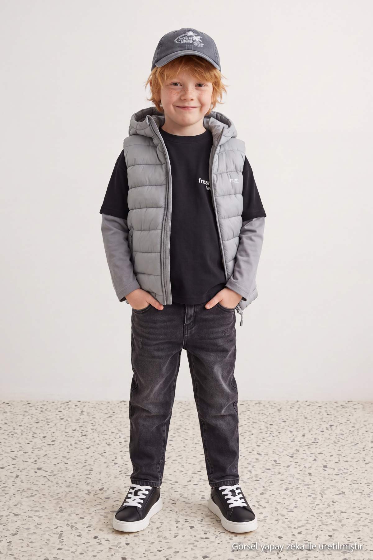 Boys' Baggy Cotton Jeans with Adjustable Waist