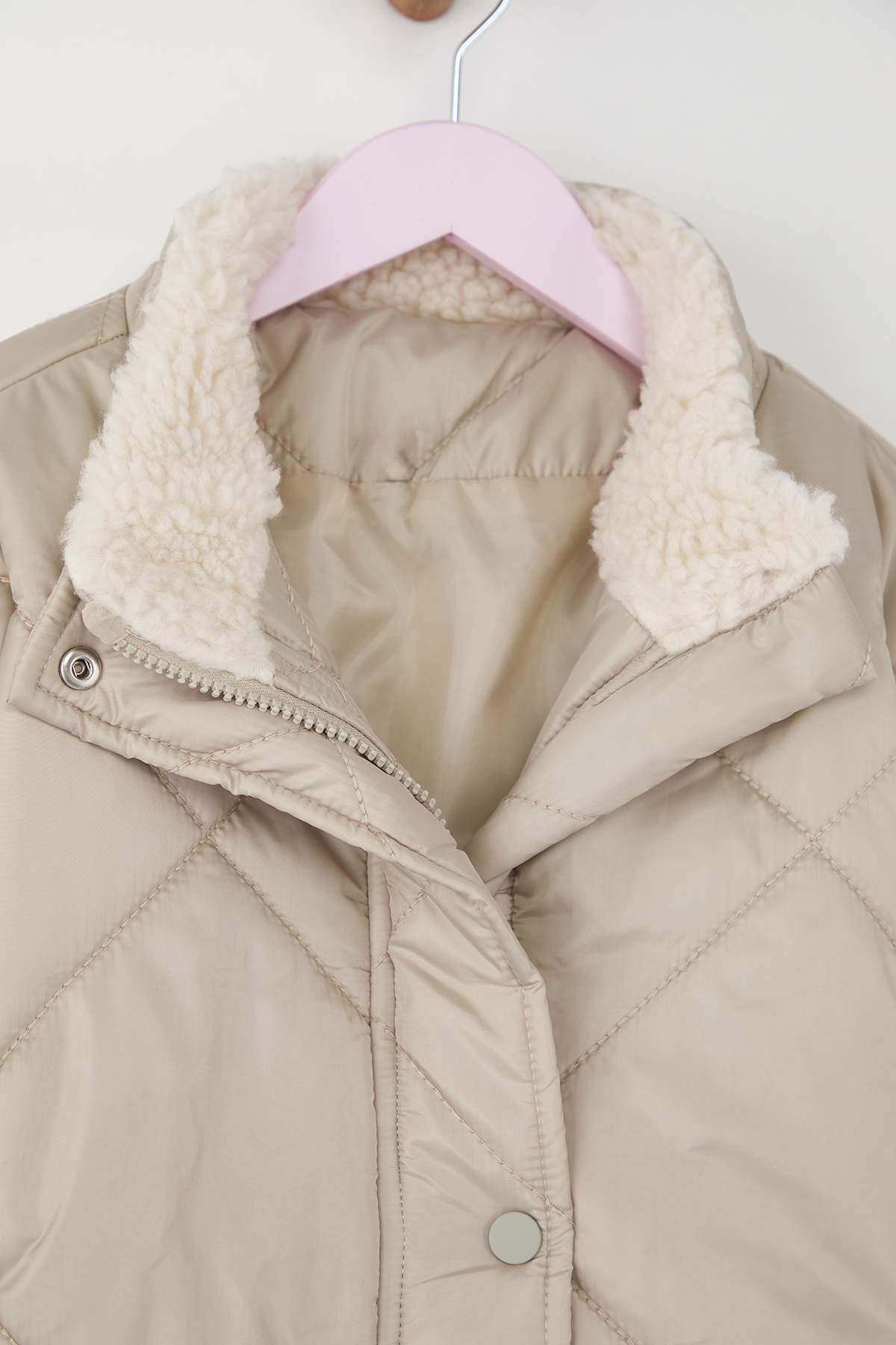 Girls' Stone Thick Quilted High-Neck Coat