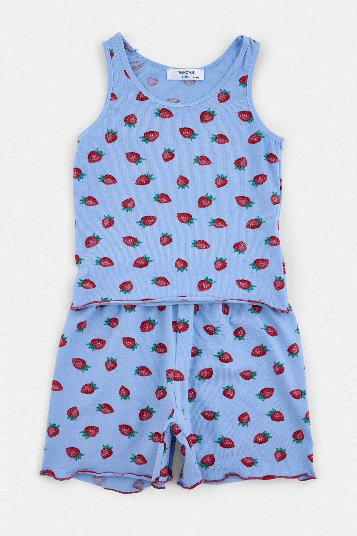 Girls' Strawberry-Print Pyjama Set