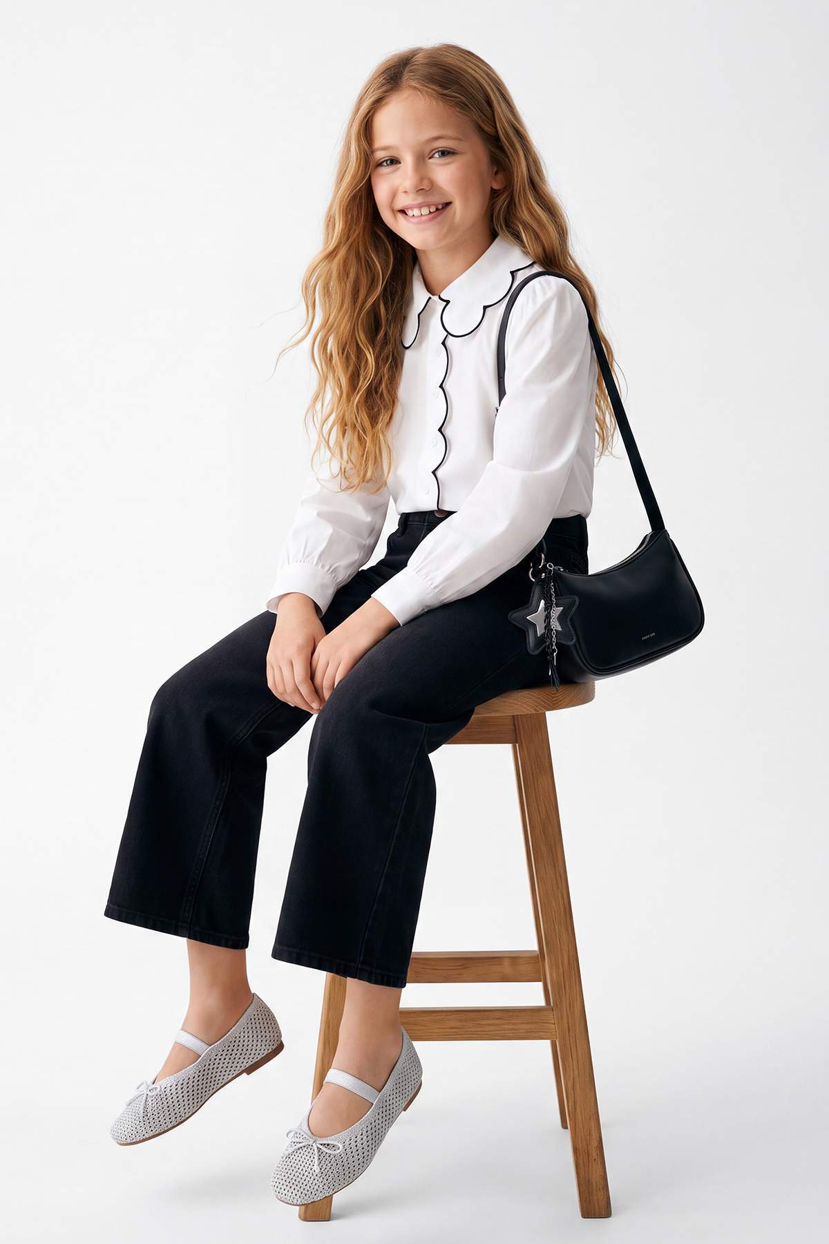 Girls' Ecru Long-Sleeve Shirt