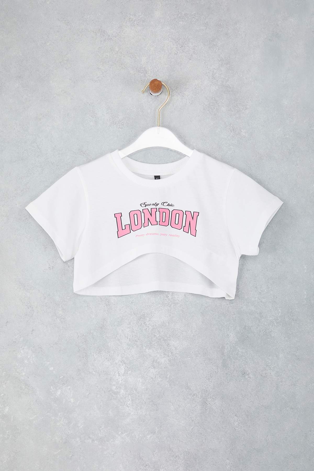 Girls' Pink Slogan-Print Cotton Jersey Dress