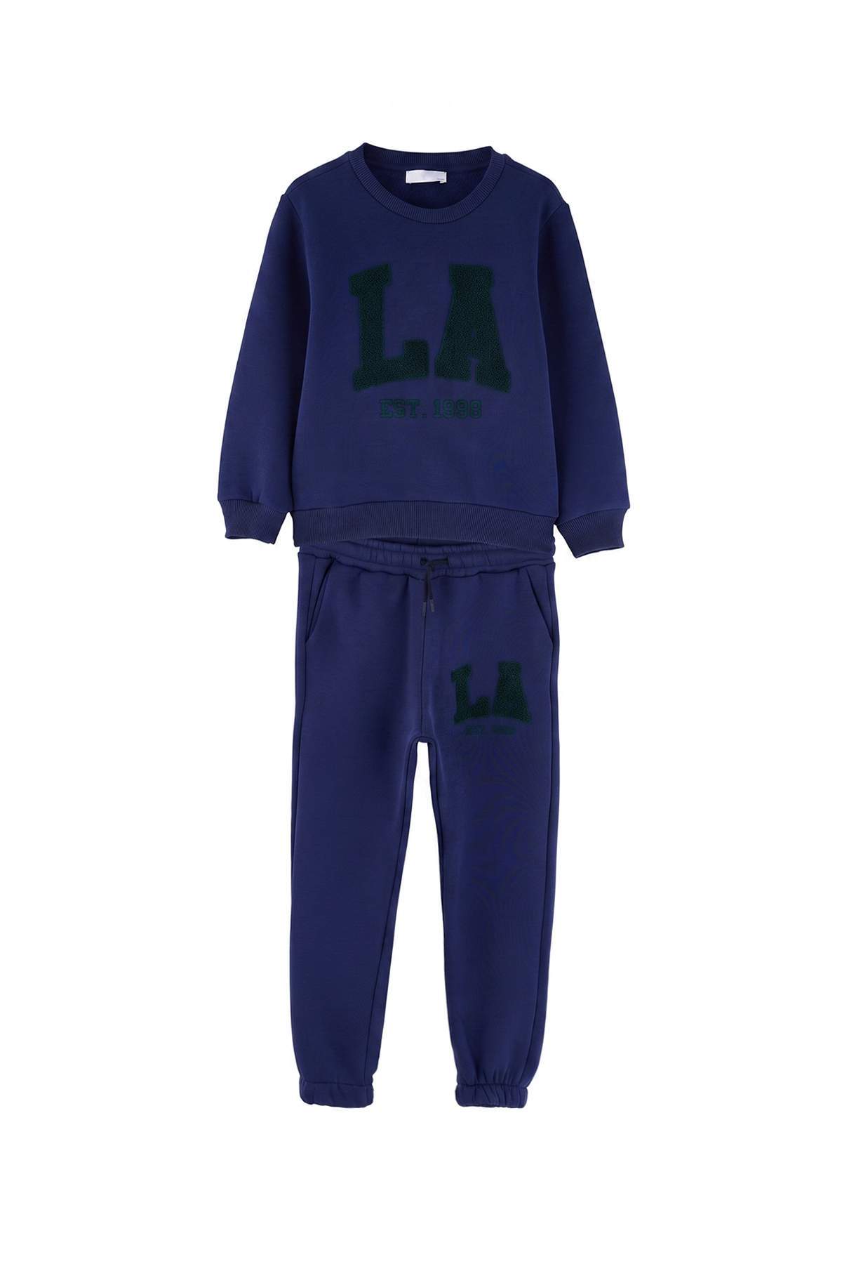 Boys' Navy Fleece-Lined Two-Piece Set
