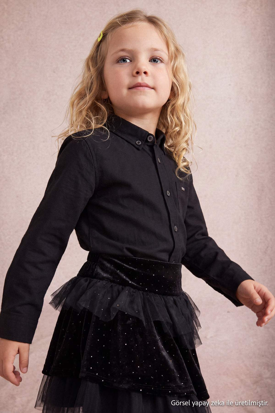 Girls' Black Velvet Rhinestone Tutu Mini Skirt