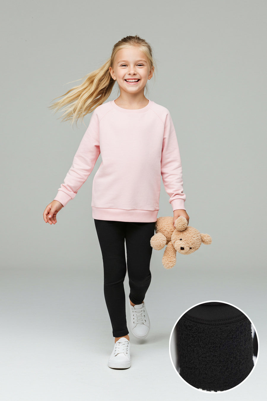 Girls' Black Fleece-Lined Leggings
