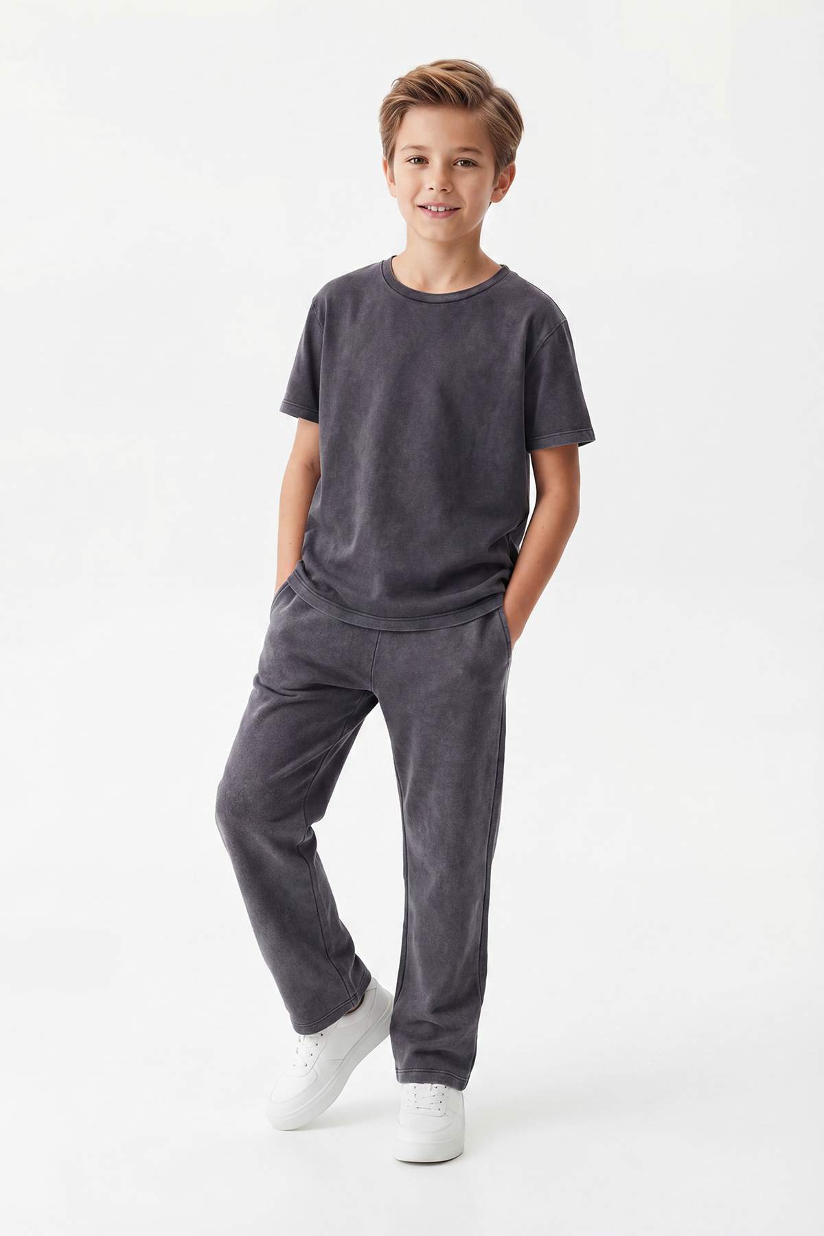 Boys' Washed T-Shirt & Trousers Set