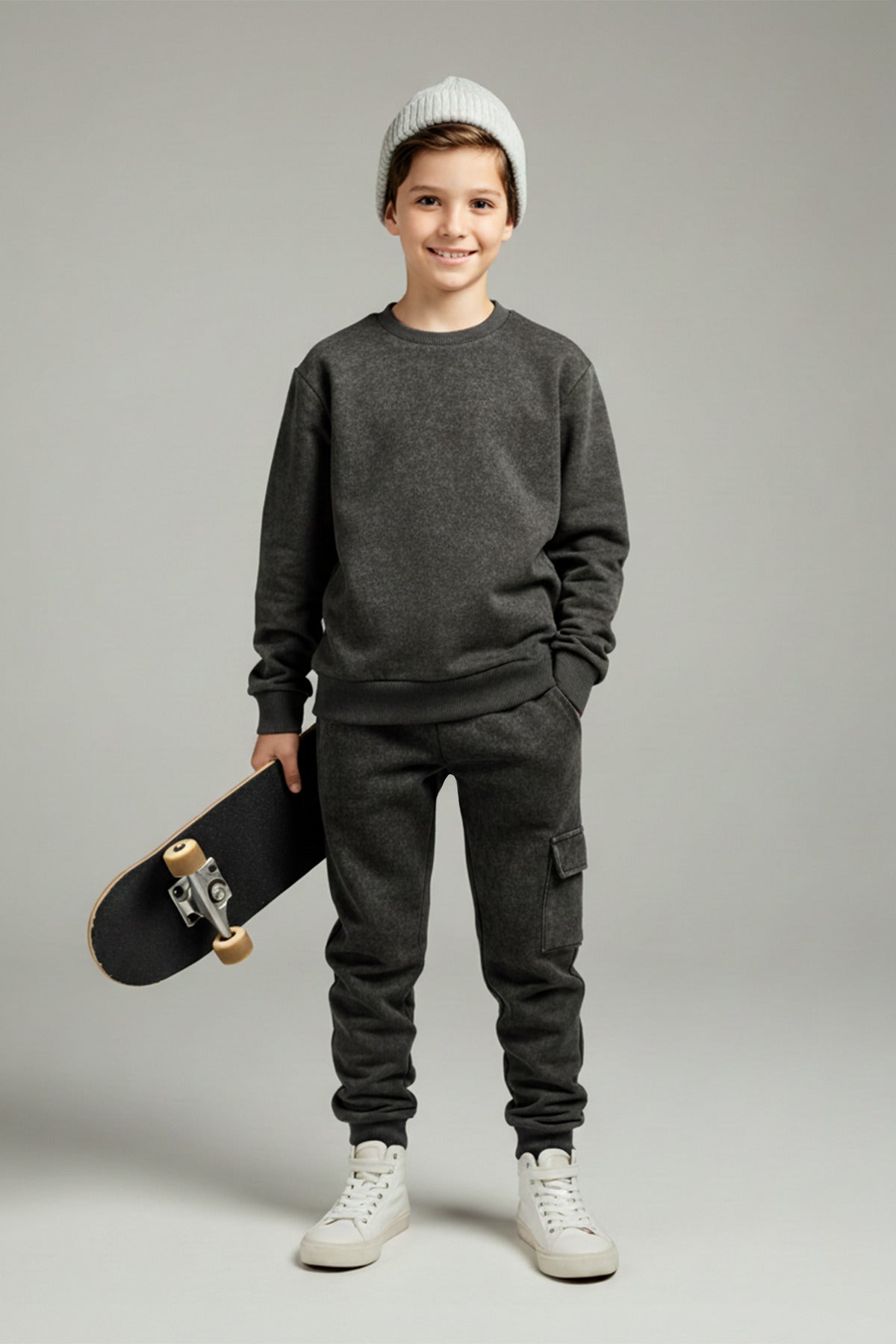 Kids' Washed-Effect Oversized Sweatshirt & Jogger Set