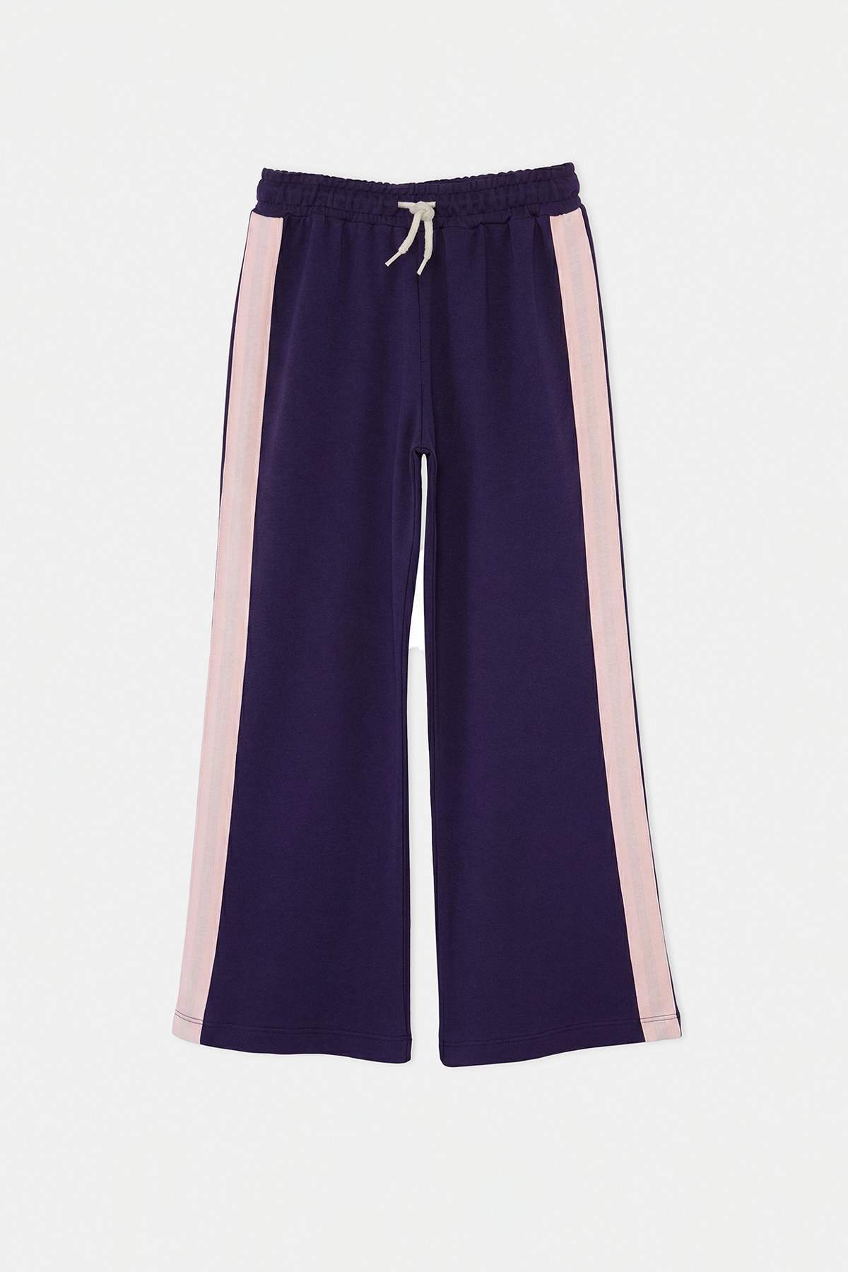 Girls' Heart-Print Piped Cotton Joggers