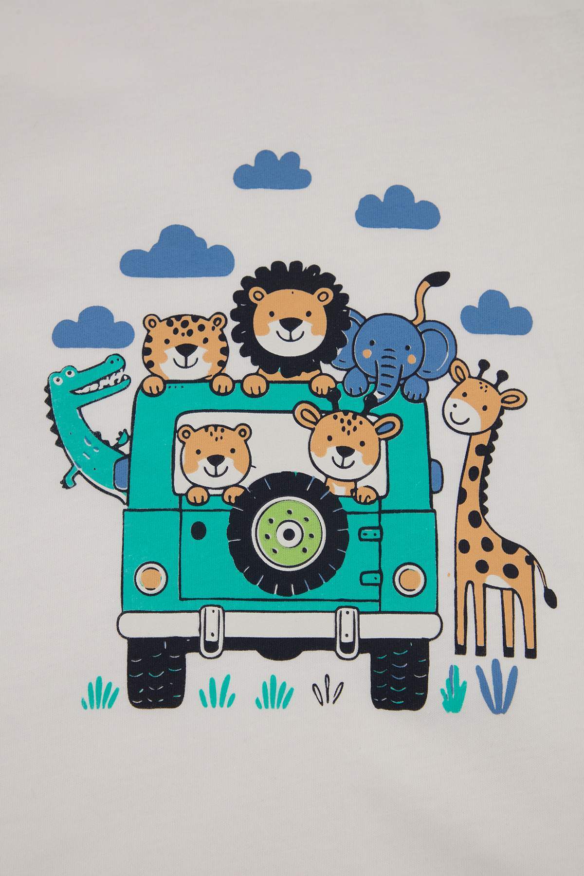 Boys' Ecru Patterned Pyjama Set