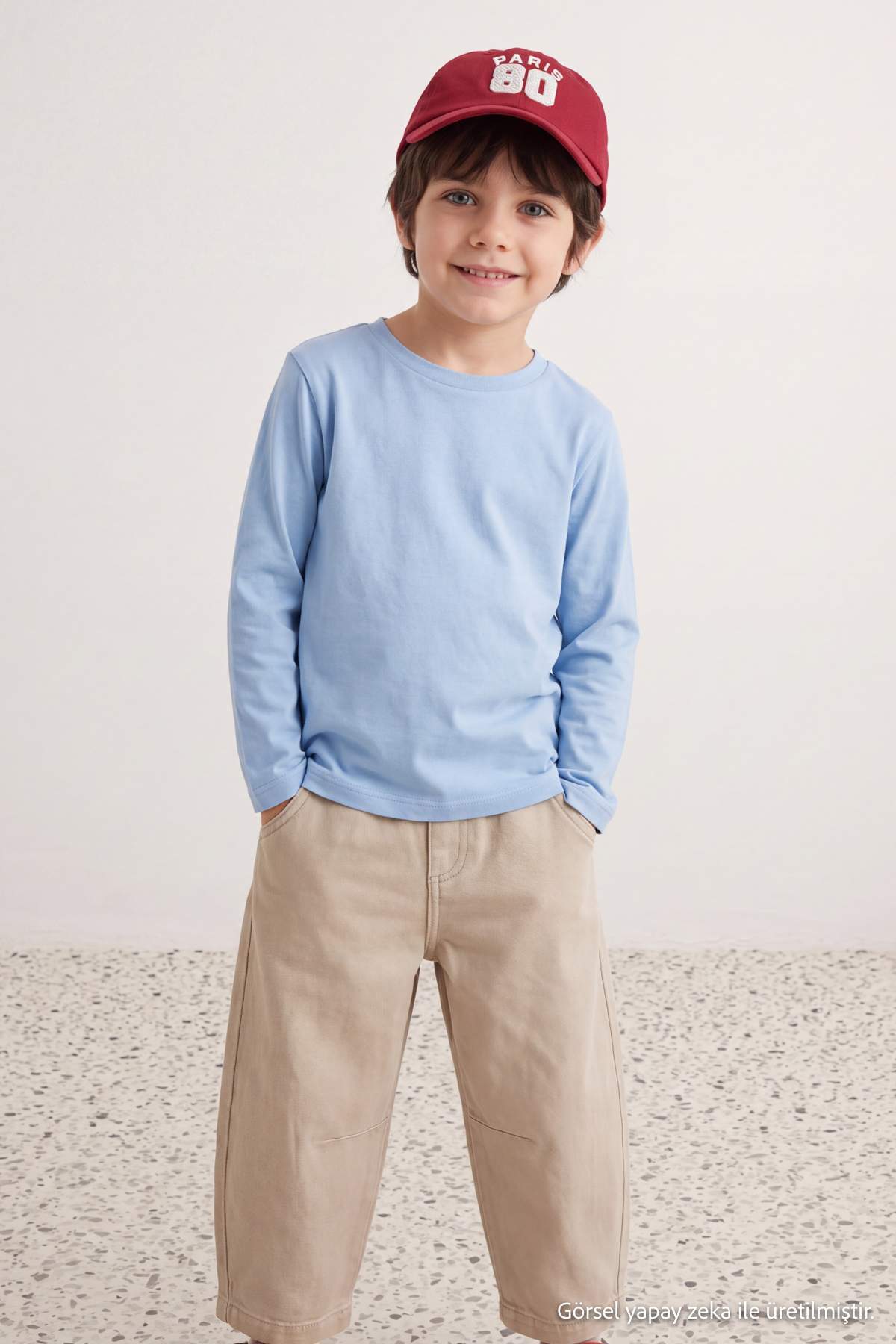 Boys' Navy, Green & Ecru 3-Pack Basic Cotton T-Shirts