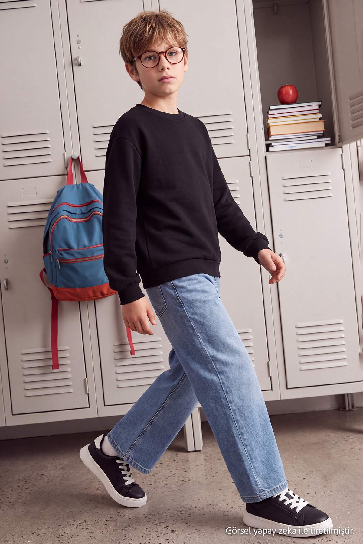Kids' Basic Fleece-Lined Crew-Neck Sweatshirt
