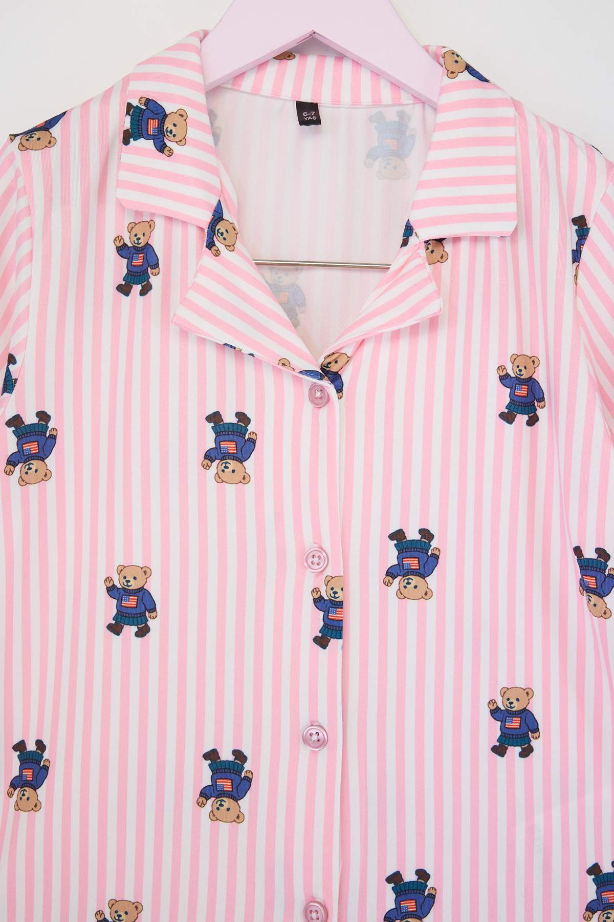Girls' Pink Teddy Bear Pyjama Set
