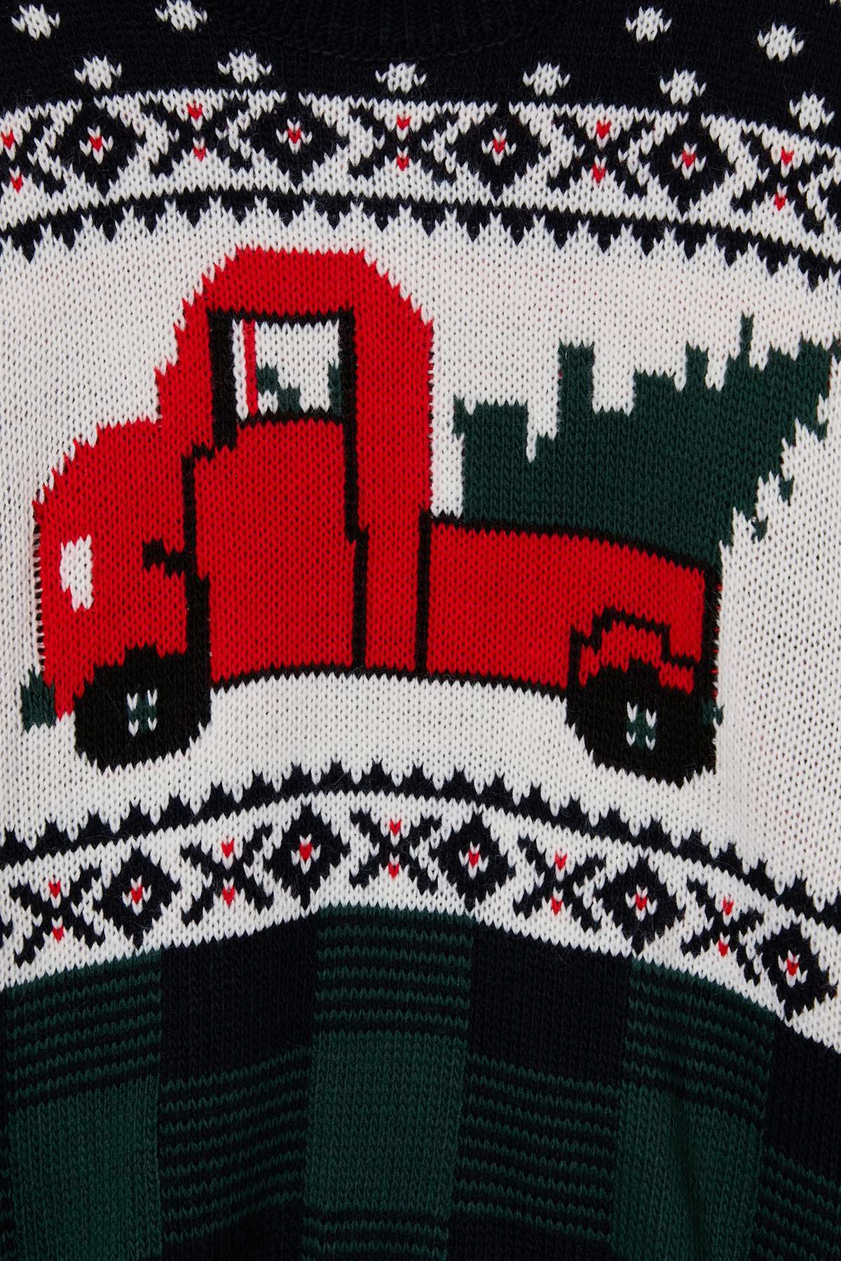 Boys' Navy Winter Truck Jumper
