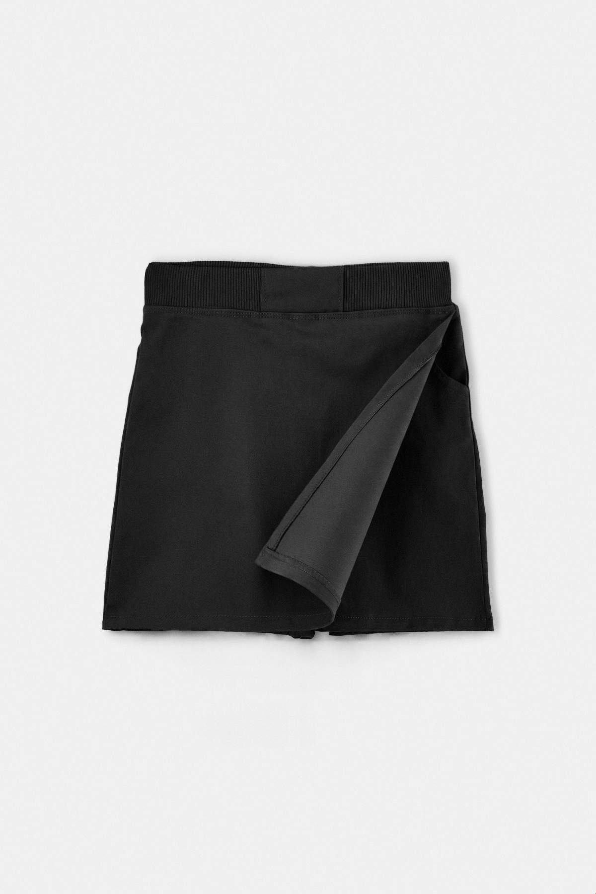 Girls' Cotton Gabardine School Skirt with Elastic Waist