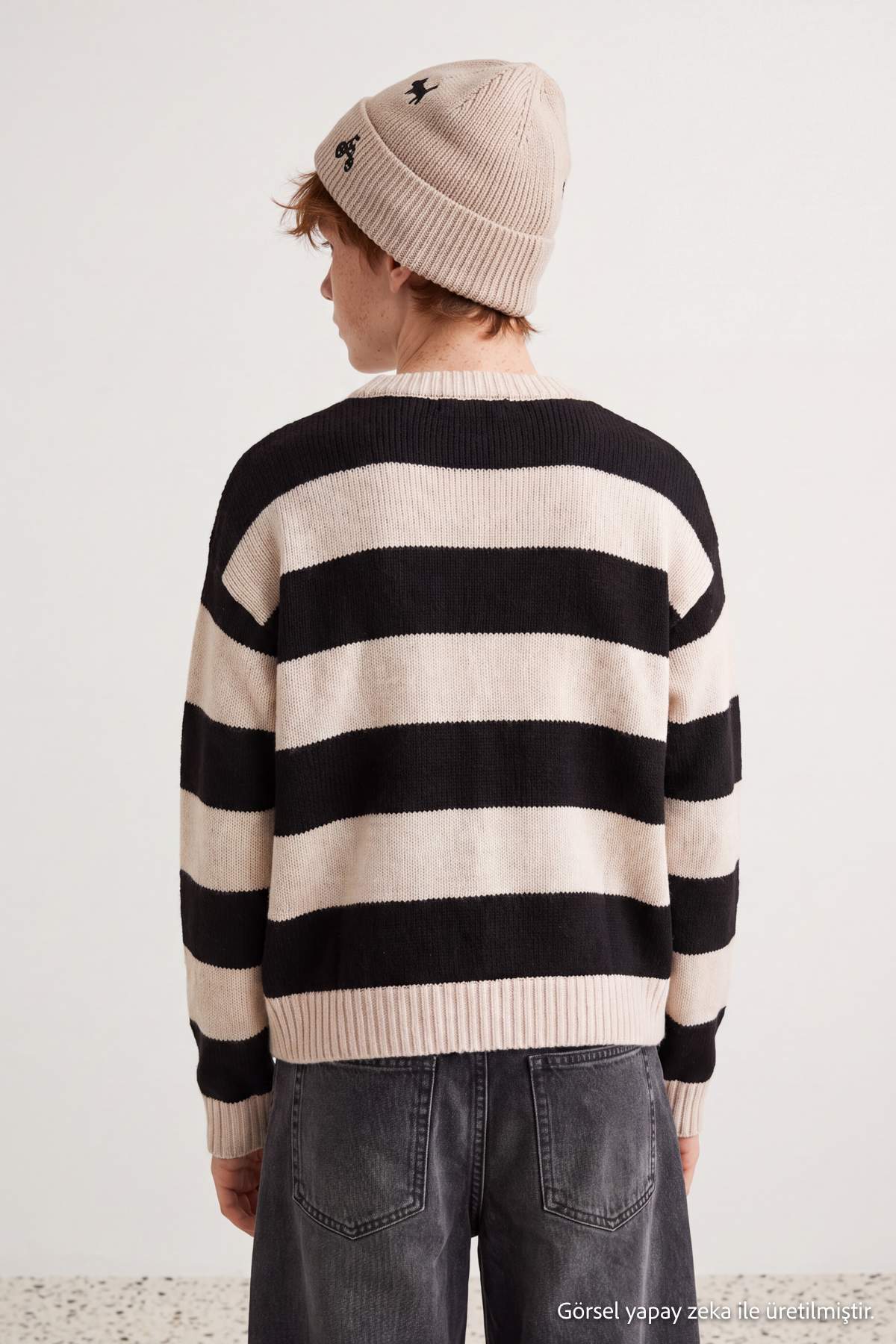 Boys' Striped Crew-Neck Knit Jumper