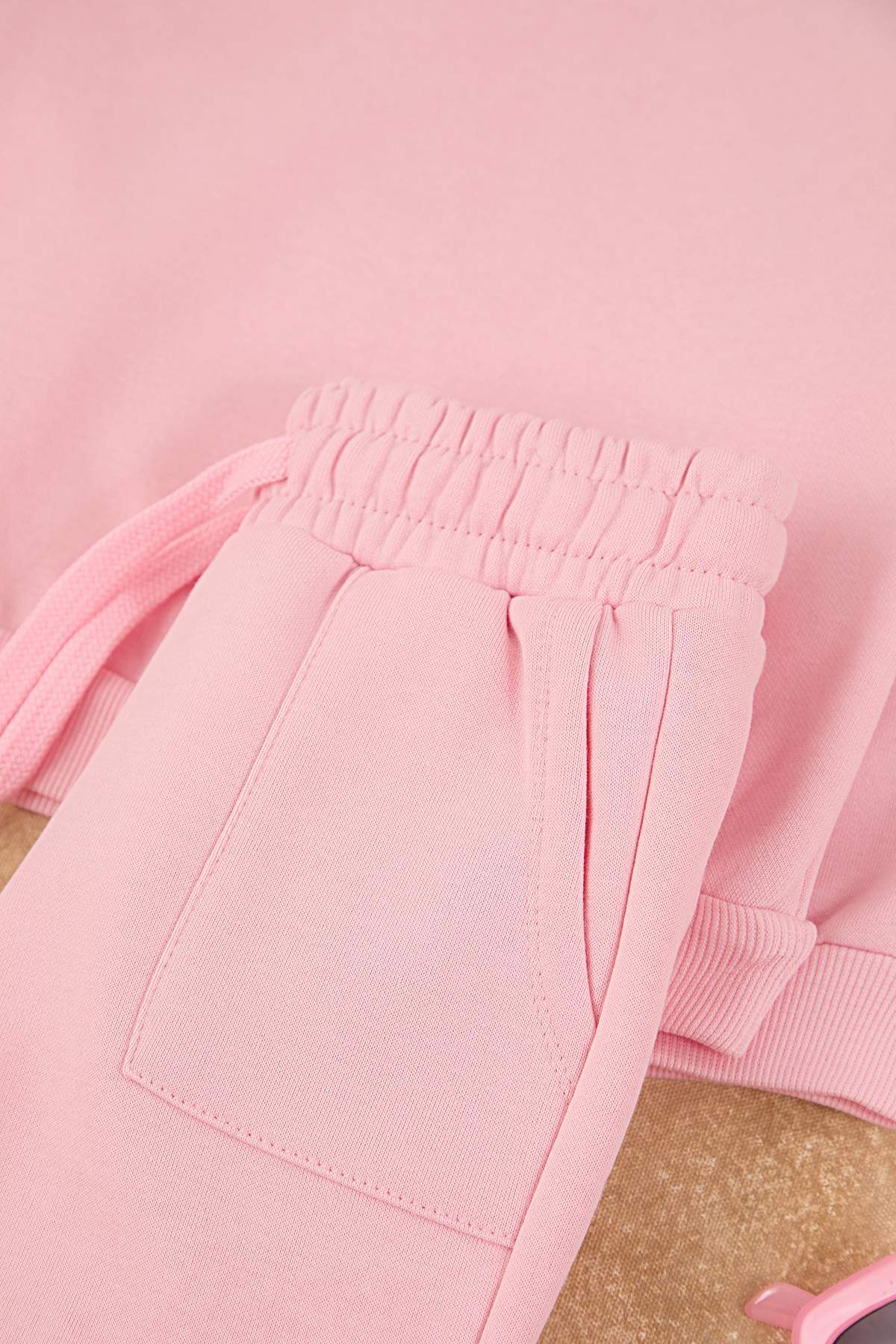 Girls' Black Fleece-Lined Sweatshirt & Jogger Set