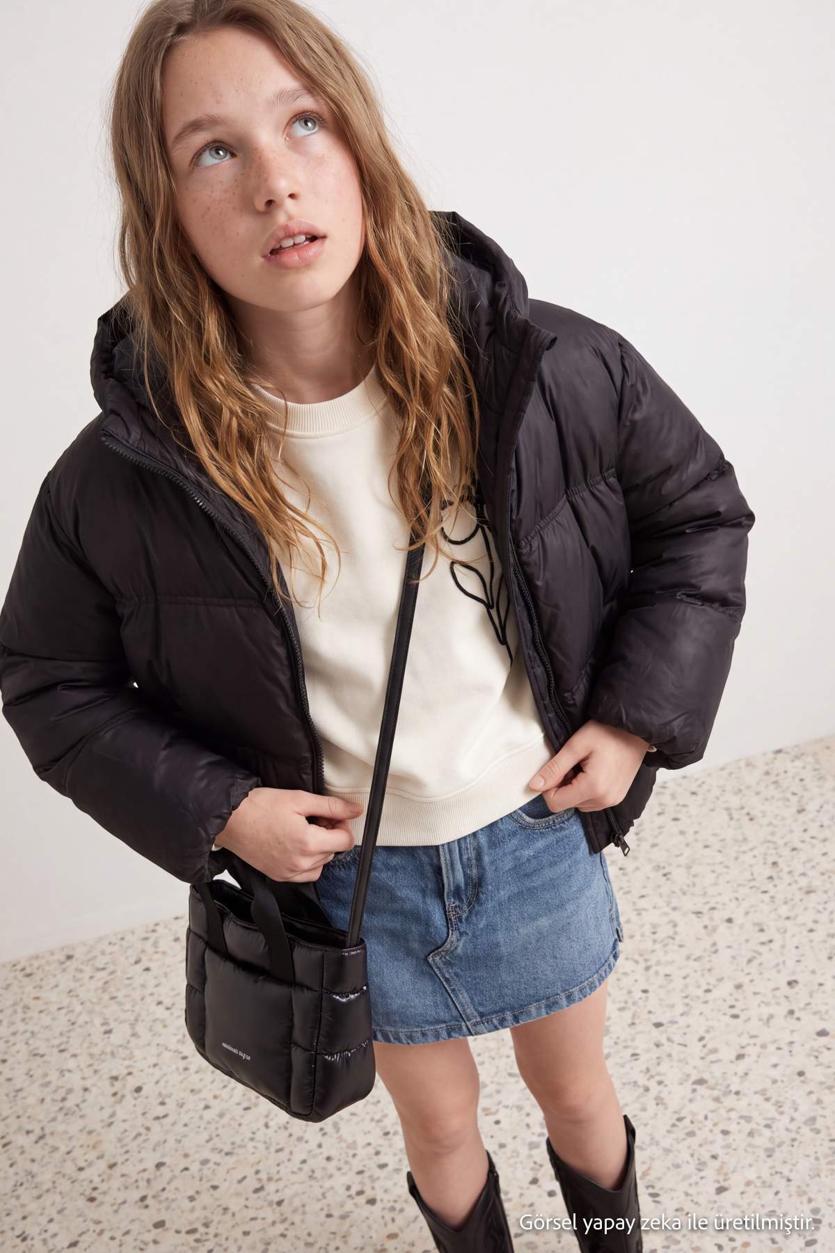 Girls' Basic Hooded Puffer Coat