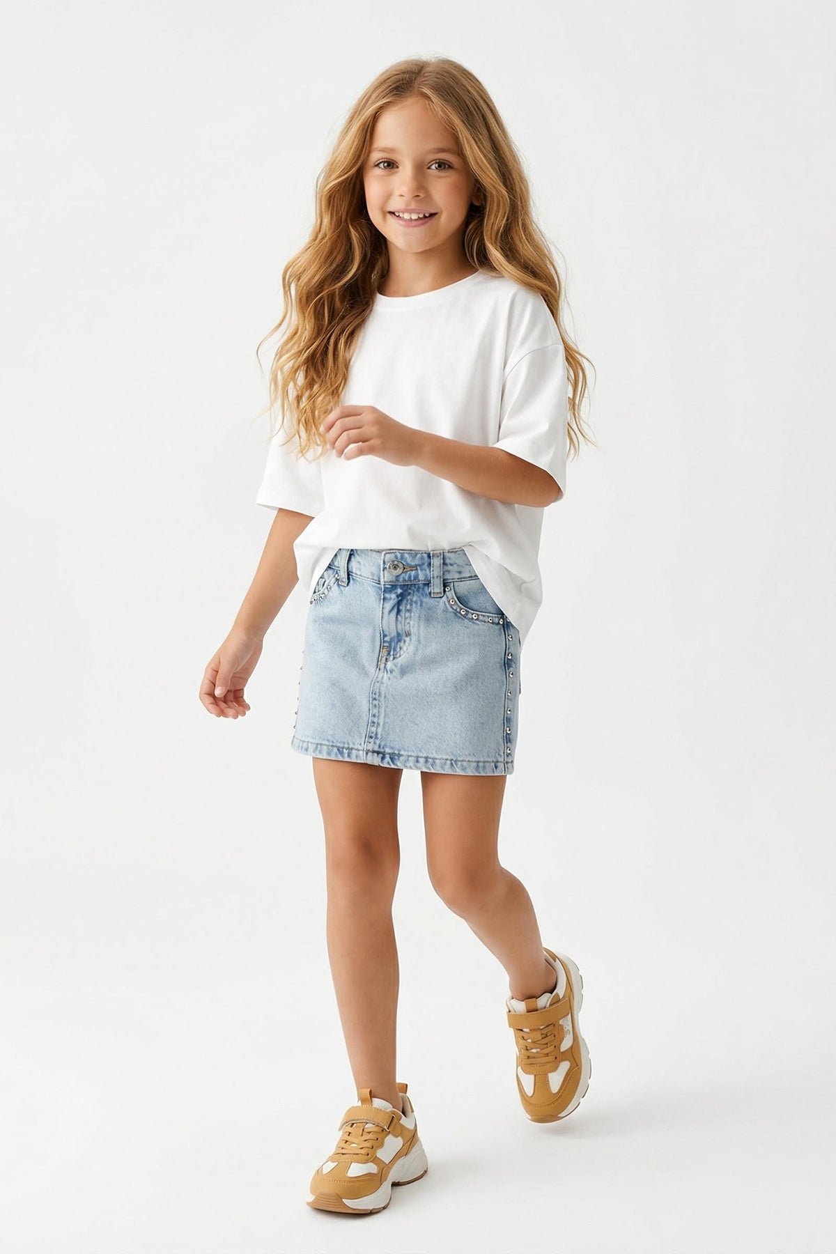 Girls' Blue Denim Mini Skirt