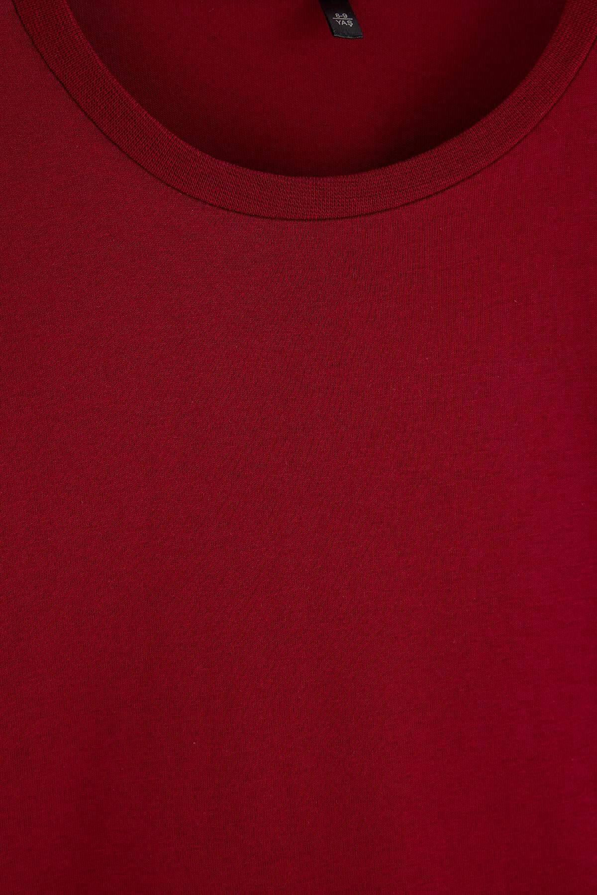 Girls' Cotton Crew-Neck Long-Sleeve School T-Shirt