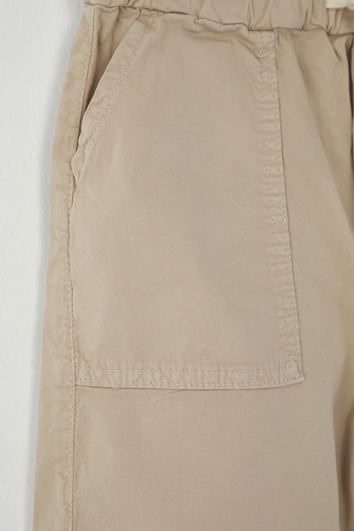 Boys' Beige Cotton Pocket Shorts